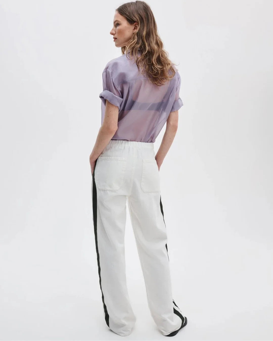 Rag &amp; Bone Logan Pull On Track Jeans in Whitesport