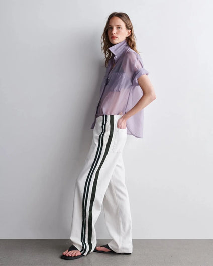 Rag &amp; Bone Logan Pull On Track Jeans in Whitesport