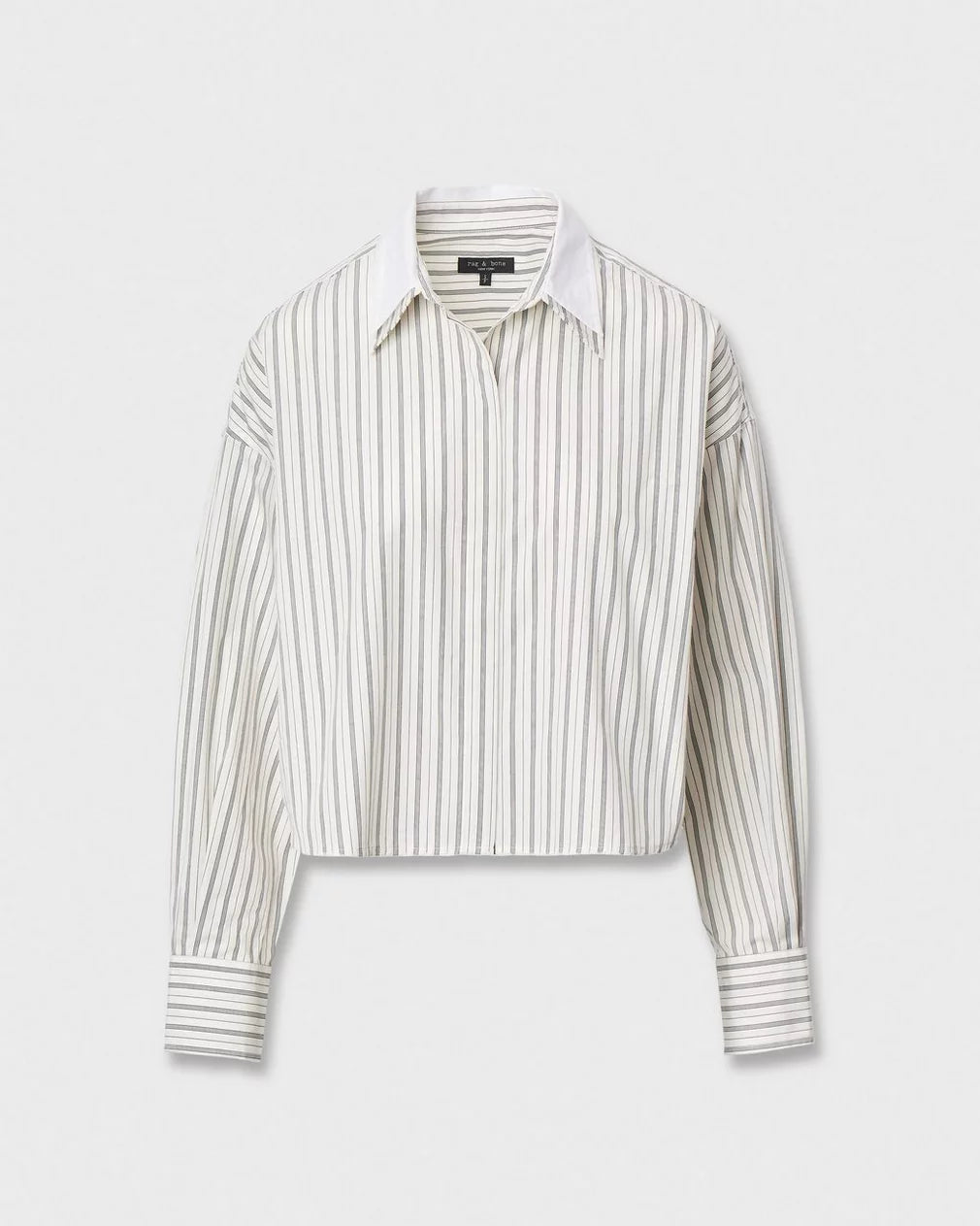 Rag & Bone Marin Stripe Layered Shirt in Cream Stripe