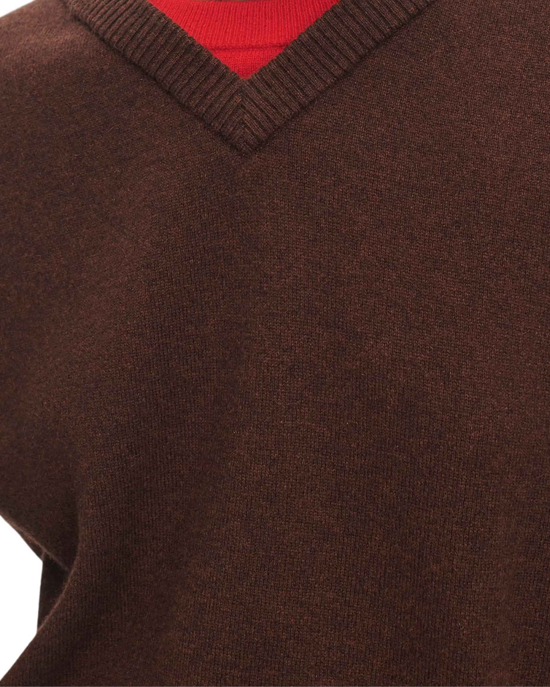 Rag & Bone Nyla Cashmere V Crew - Brown