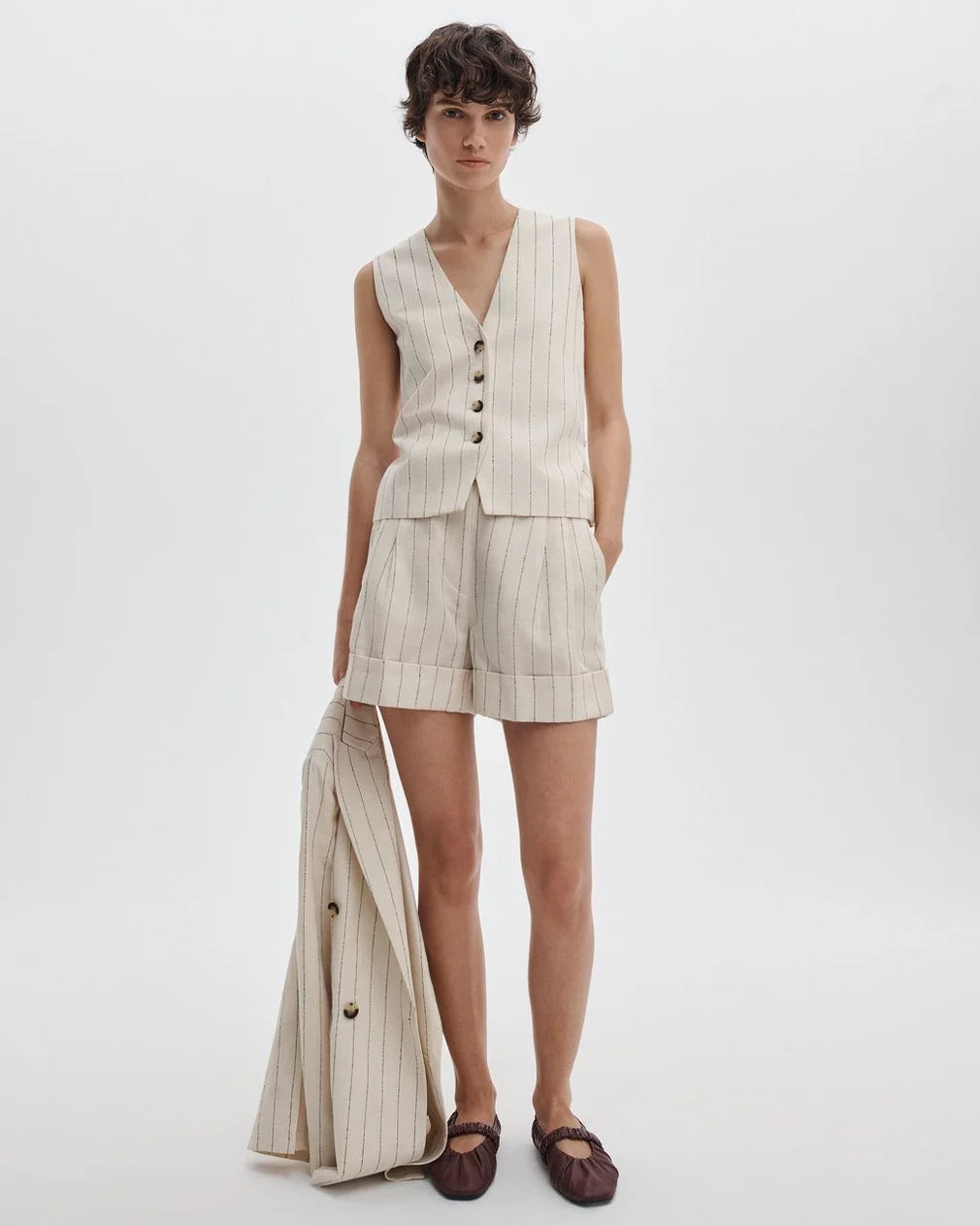 Rag & Bone Paulette Stripe Vest in White