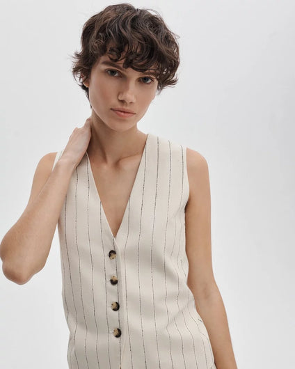 Rag & Bone Paulette Stripe Vest in White