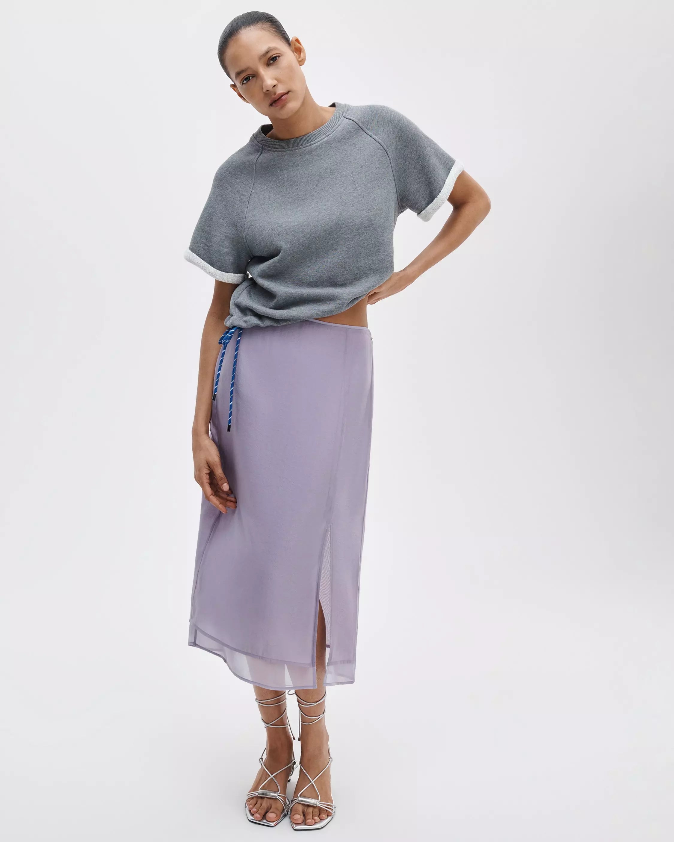 Rag & Bone Suki Organza Midi Skirt – Lilac