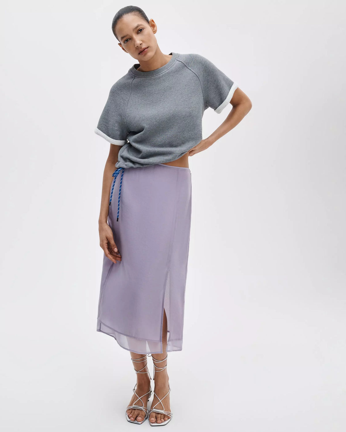 Rag & Bone Suki Organza Midi Skirt – Lilac