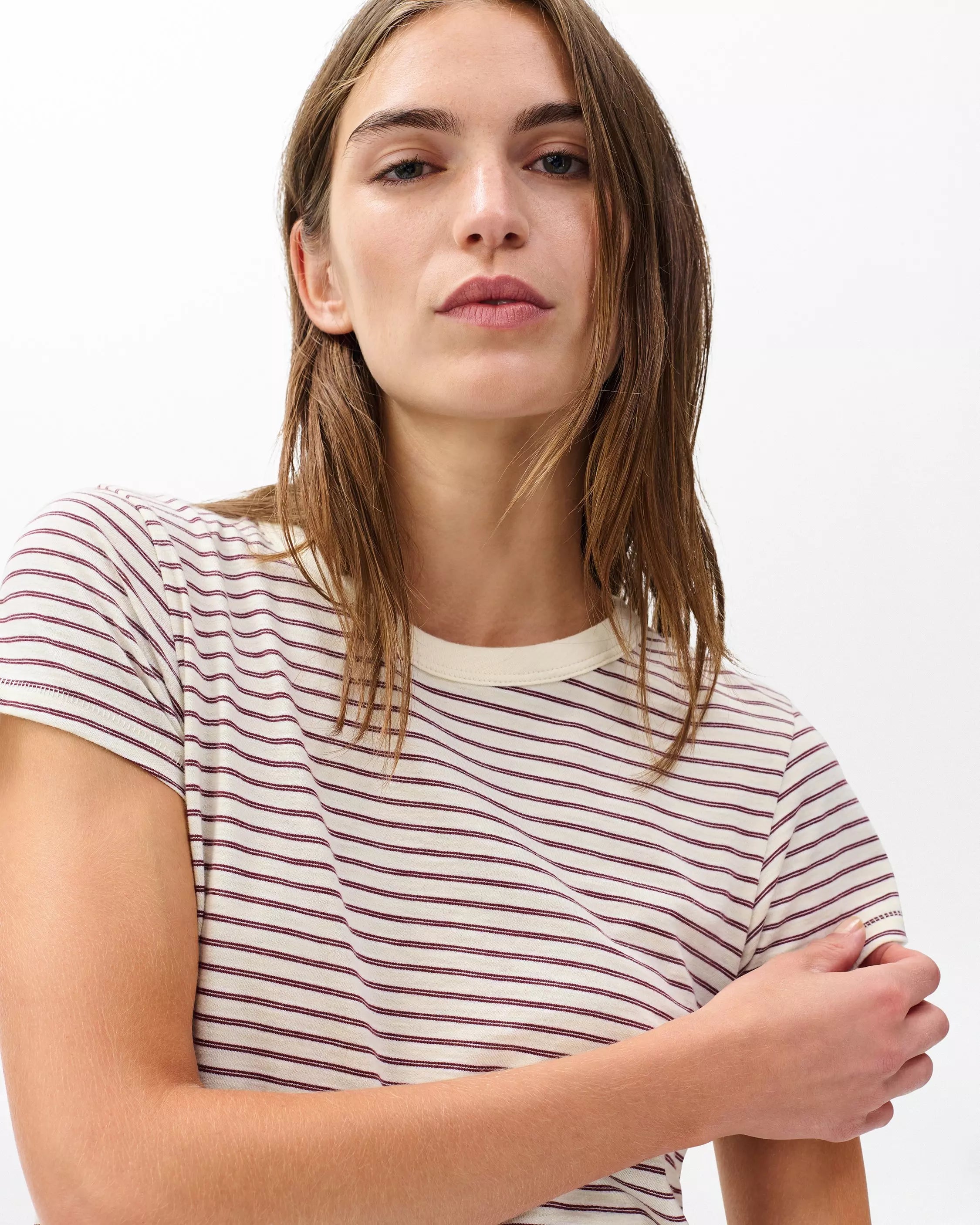 Rag & Bone The Slub Striped Tee in Laciv