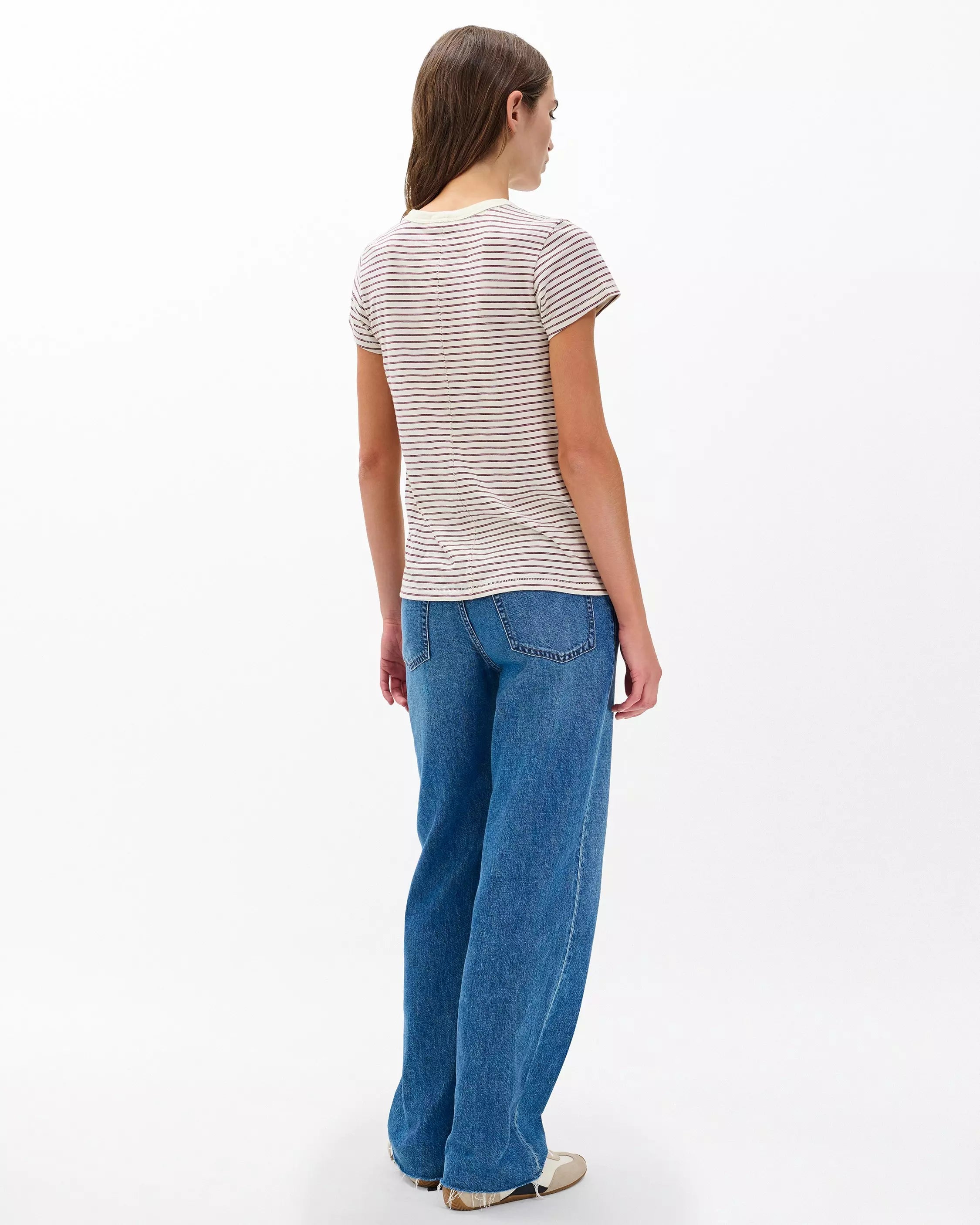Rag & Bone The Slub Striped Tee in Laciv