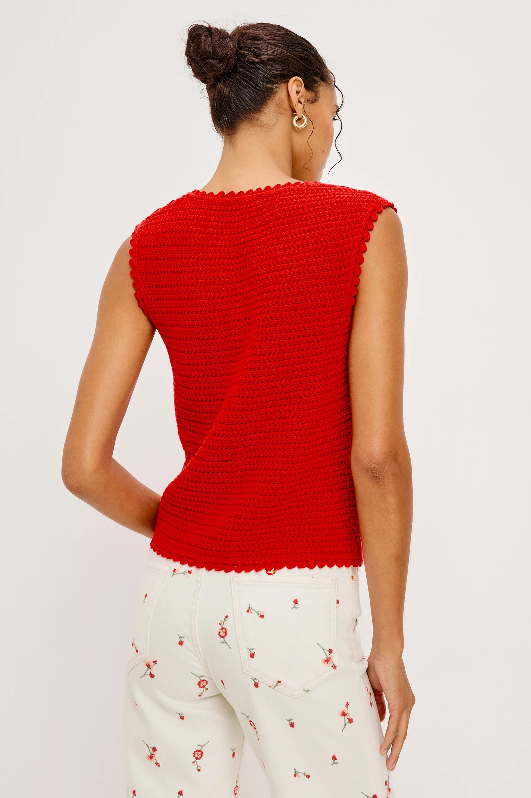 Rails Calypso Cotton Knit Vest - Scarlet