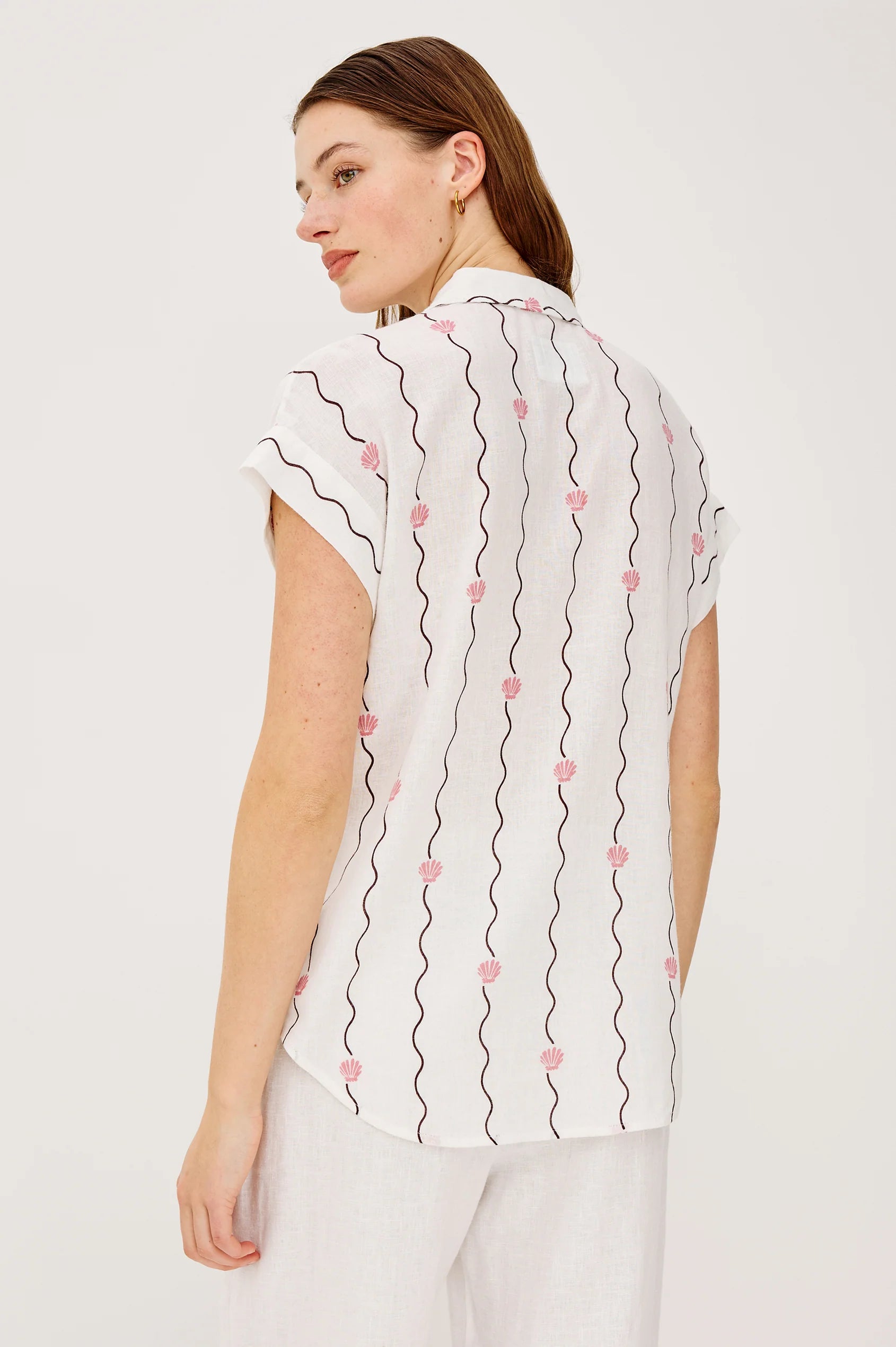 Rails Cito Top in Striped Seashells back
