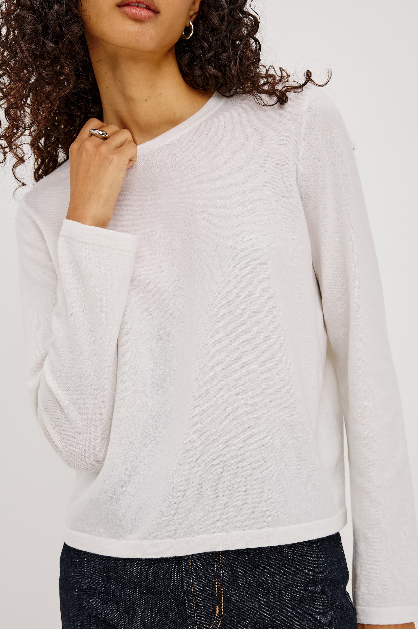 Rails Cotton Cashmere Long Sleeve - White