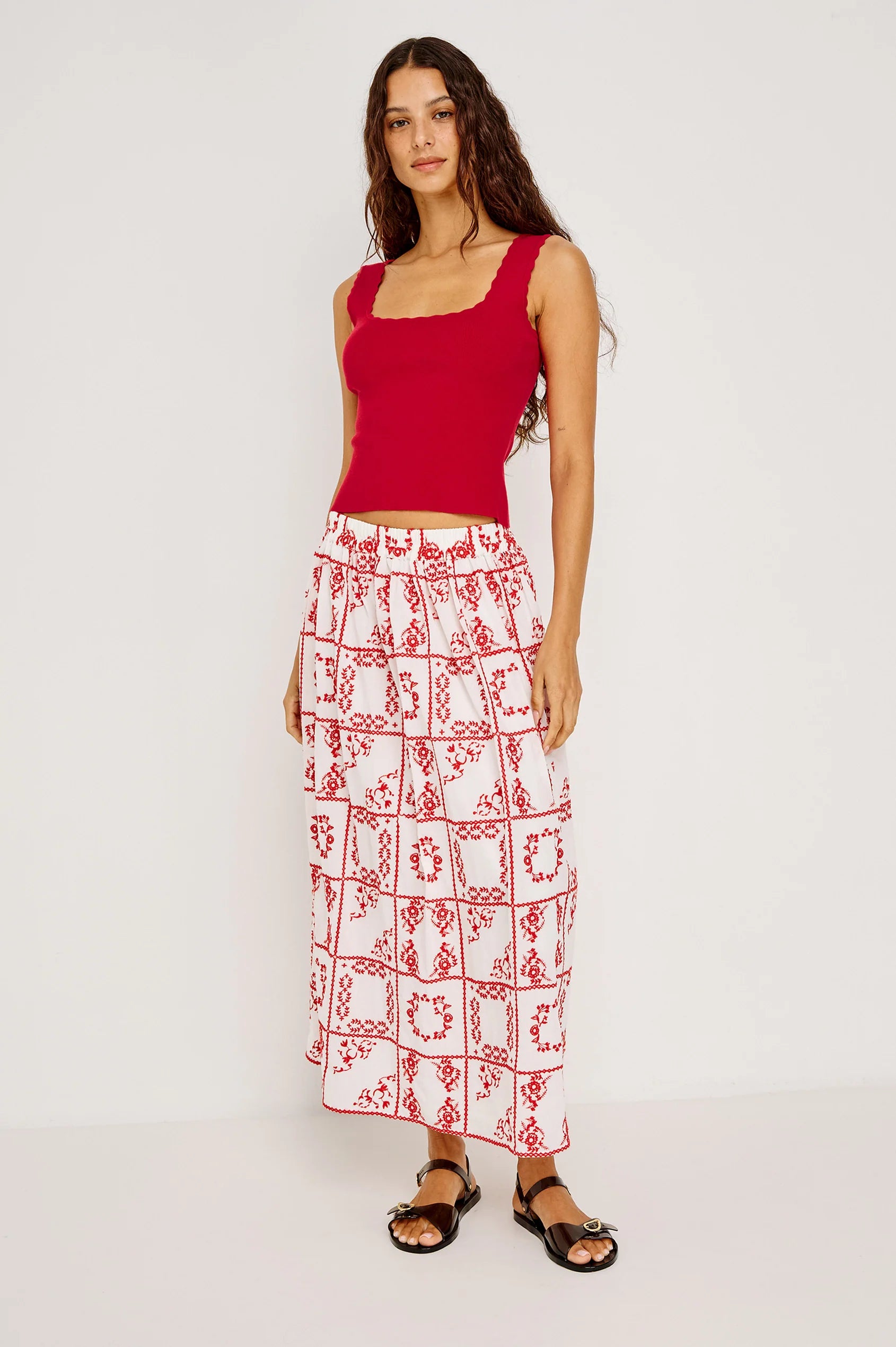 Rails Dax Skirt - Ivory Red Handkerchief