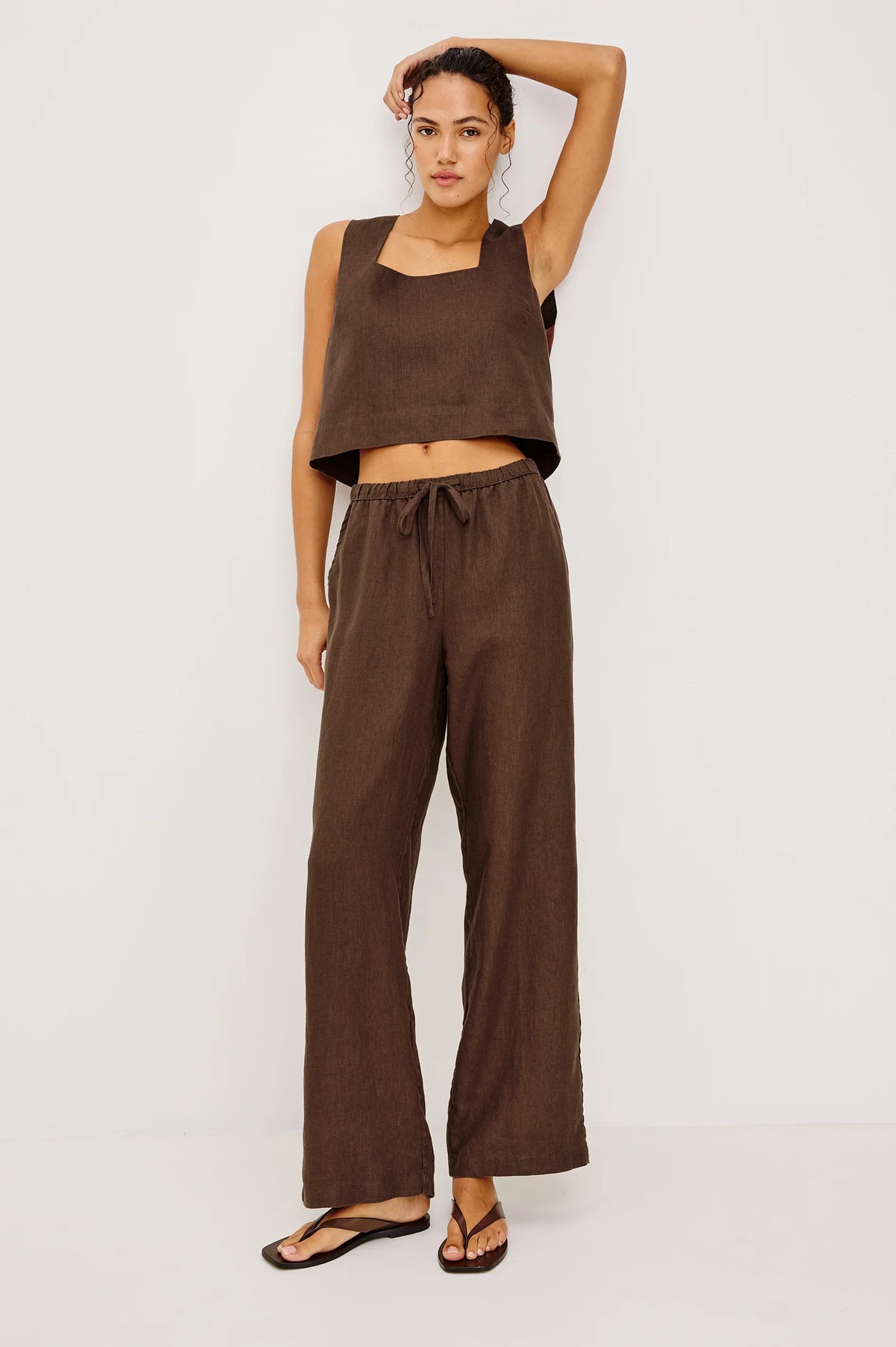 Rails Emmie Linen Trousers in Espresso