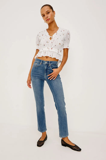 Rails Fontaine Blouse - White Wild Flowers