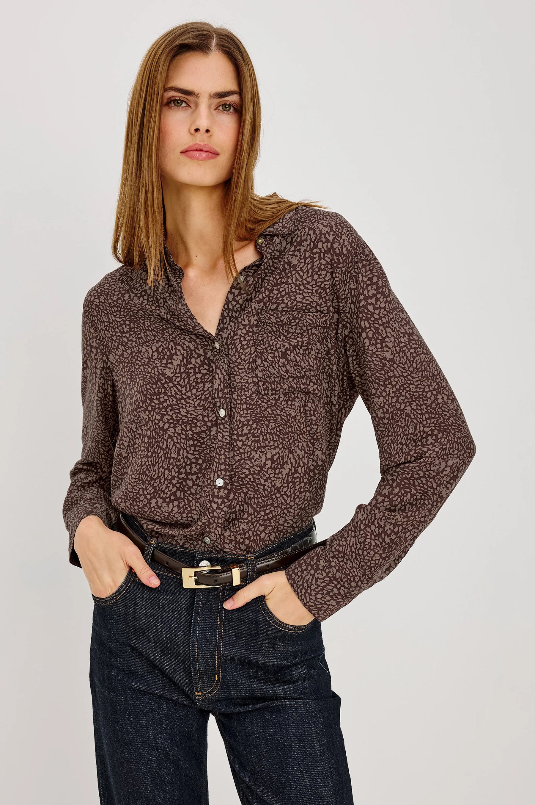 Rails Josephine Shirt - Cocoa Cheetah