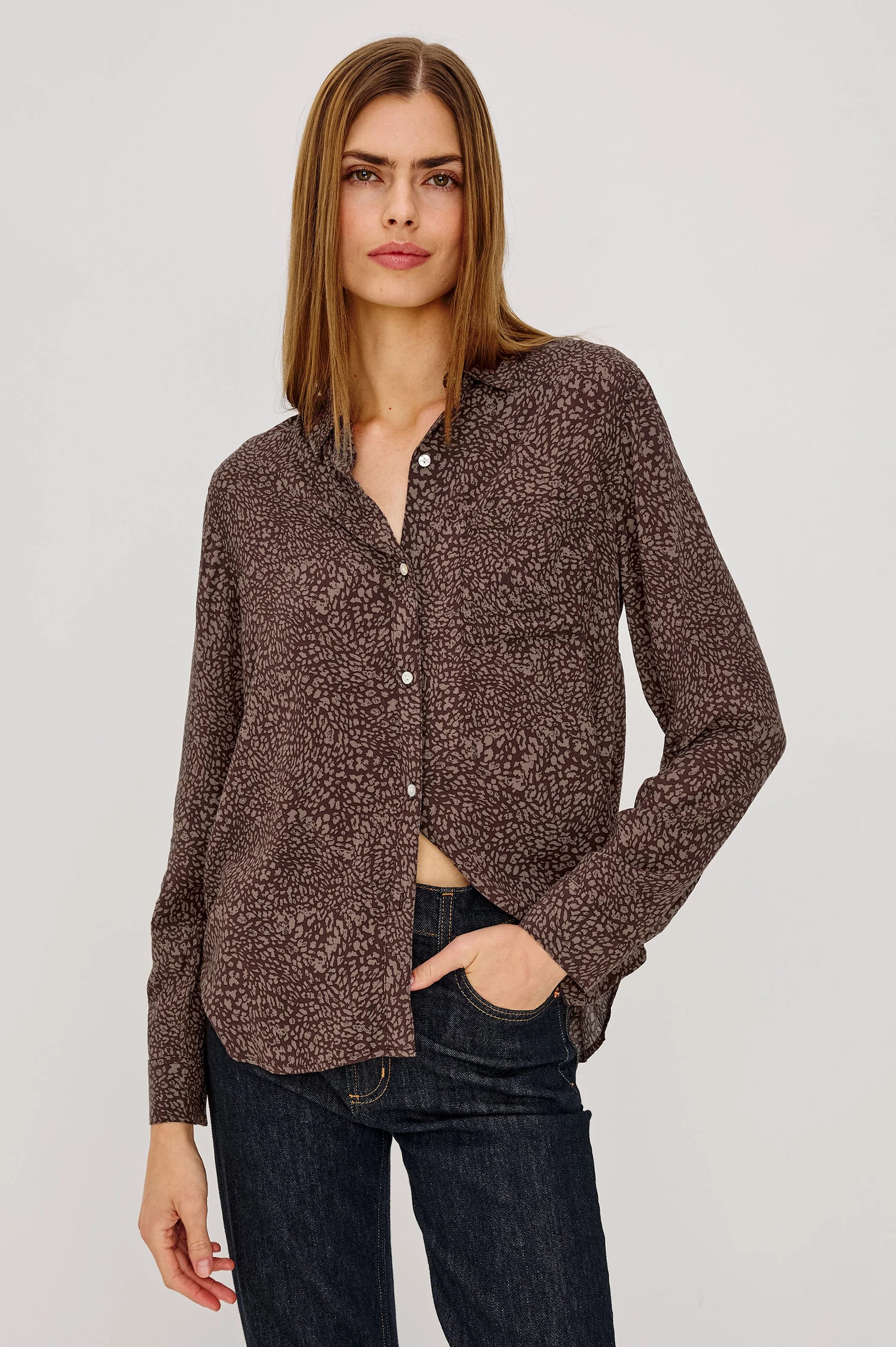 Rails Josephine Shirt - Cocoa Cheetah