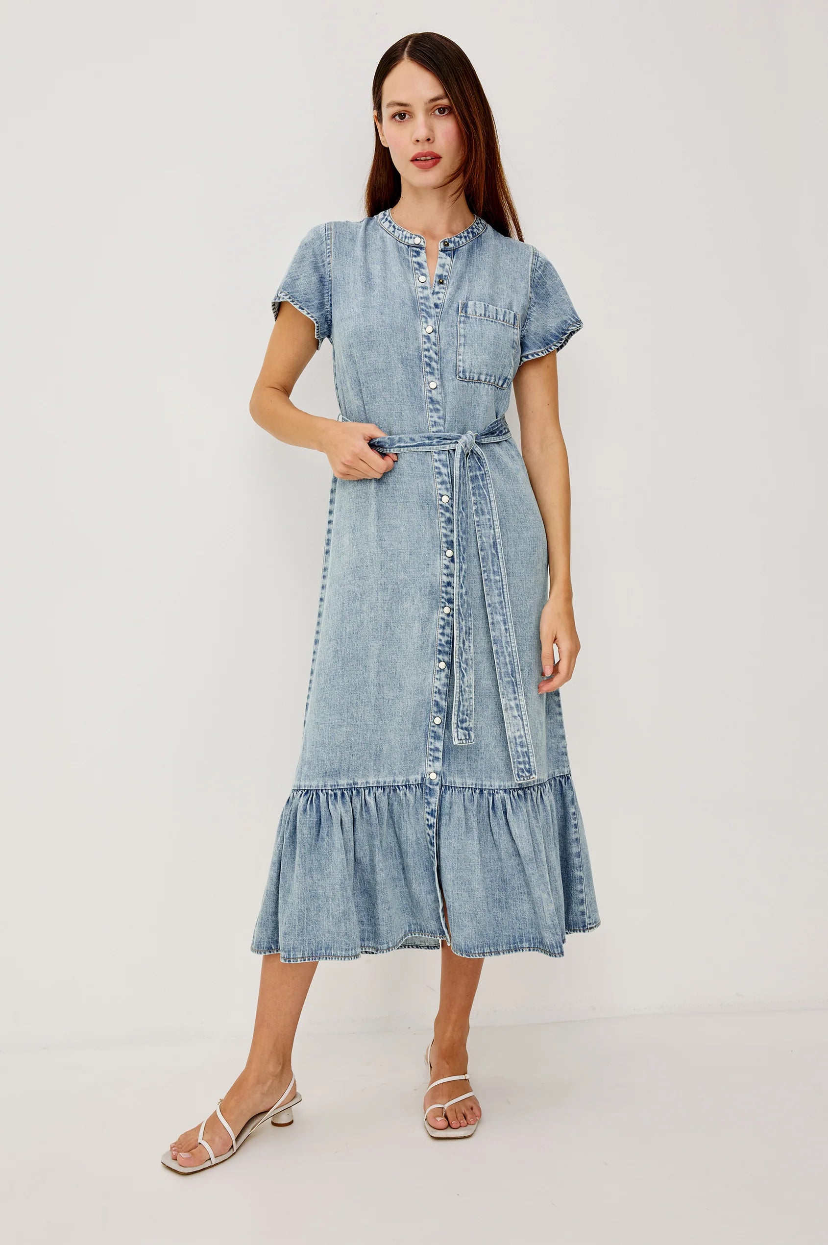 Rails Kahlo Dress Faded Indigo TENCEL Denim Shirt Dress