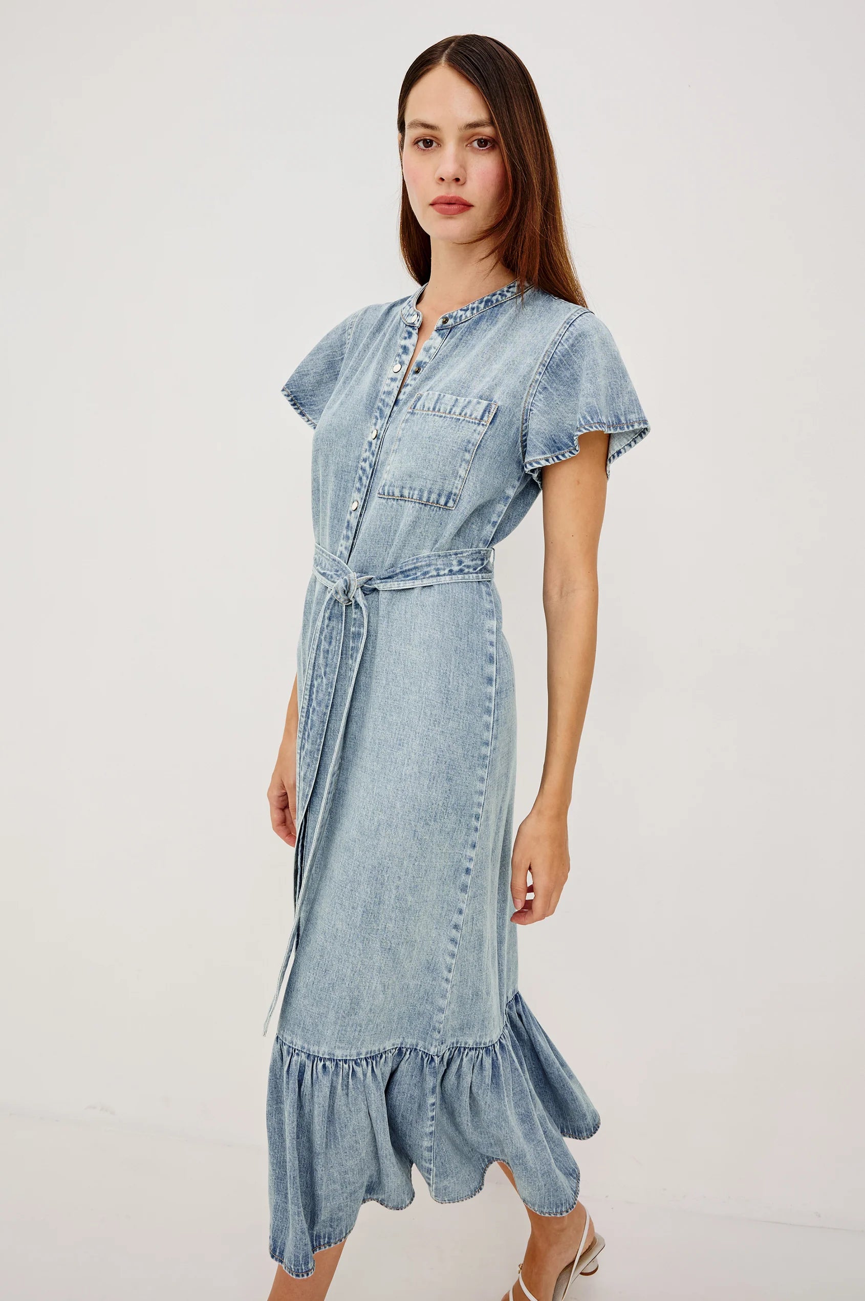 Rails Kahlo Dress in Faded Indigo side view