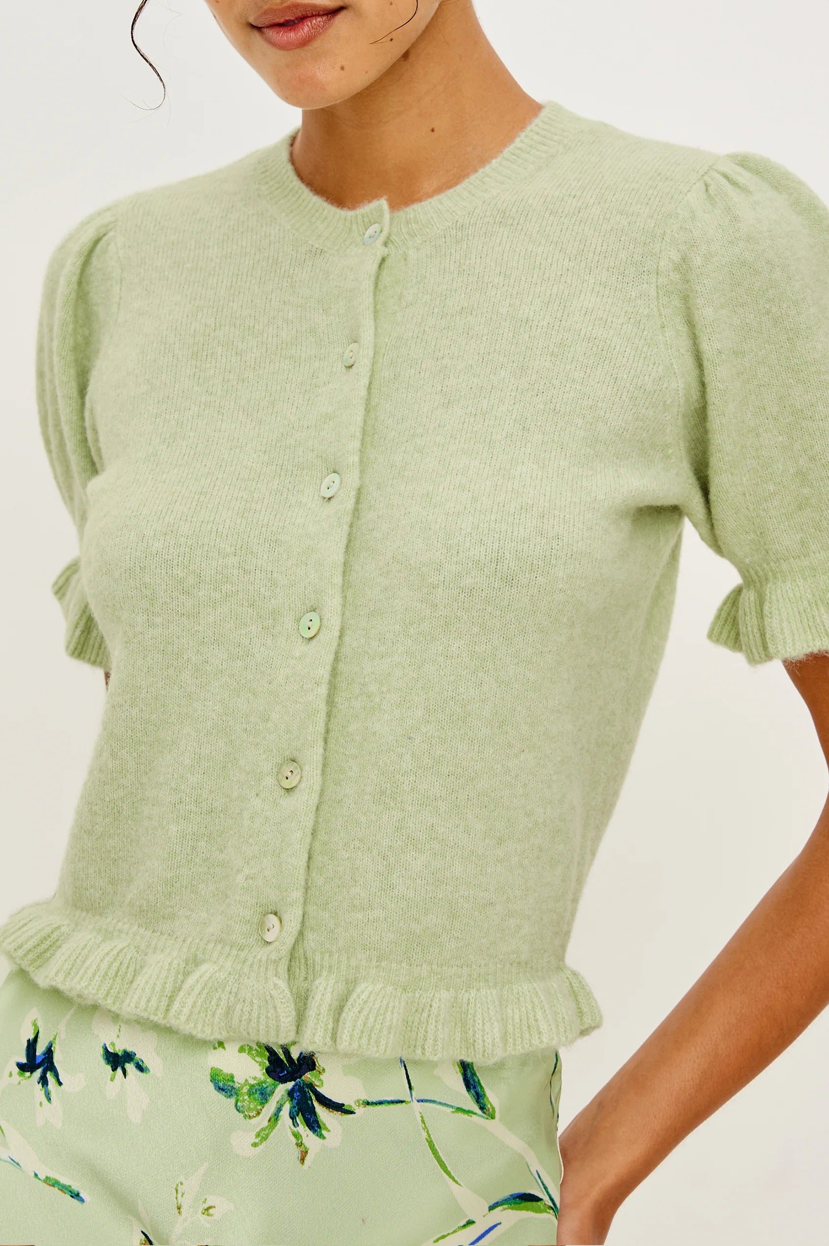Rails Lora Knit in Julep light green cardigan