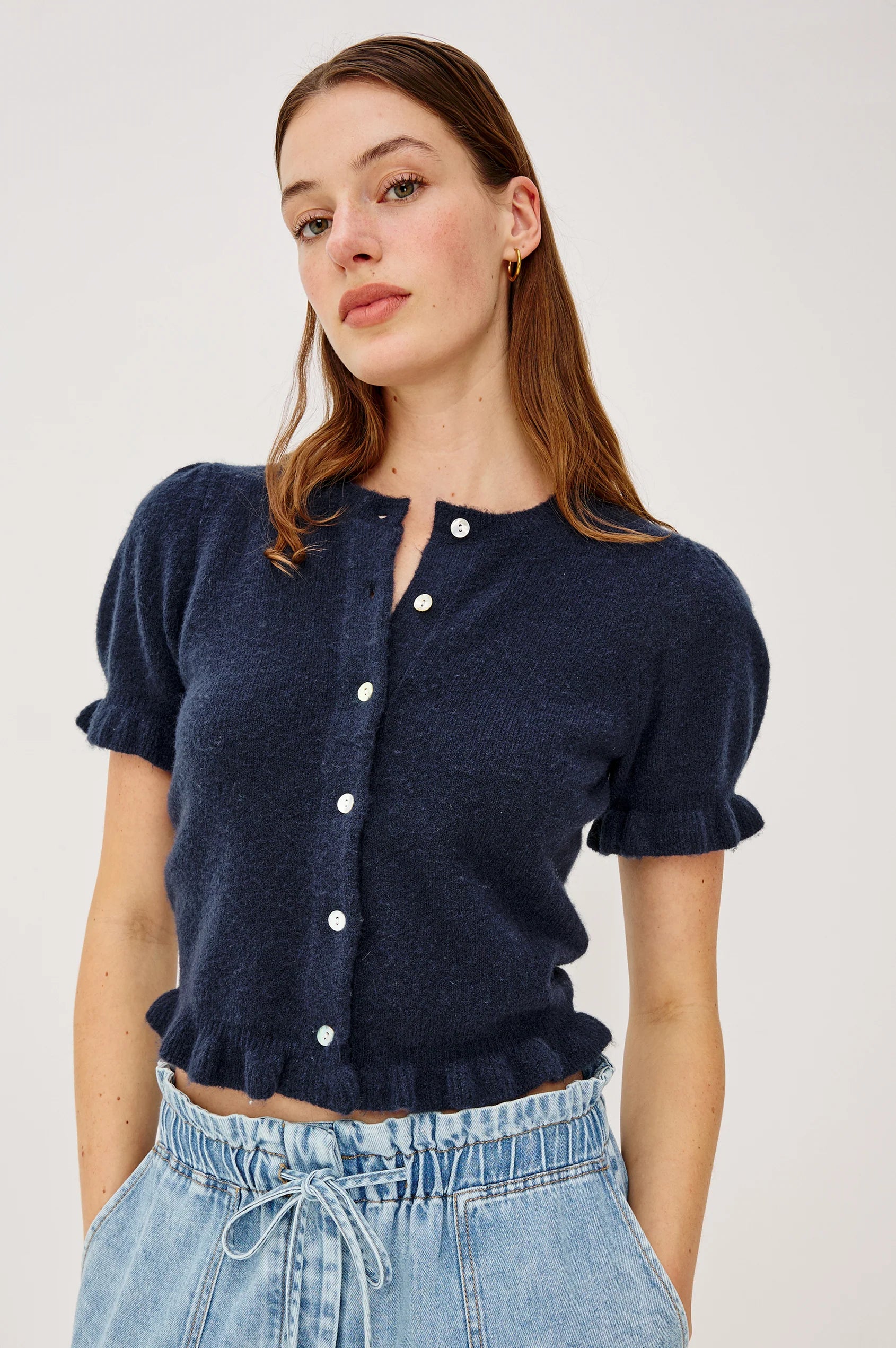 Rails Lora Knit in Navy cardigan