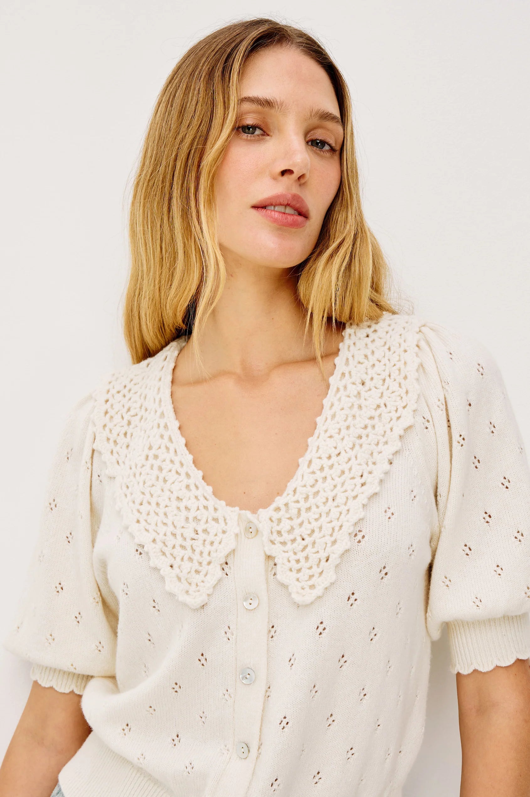 Rails Mindy Top in Ivory close up