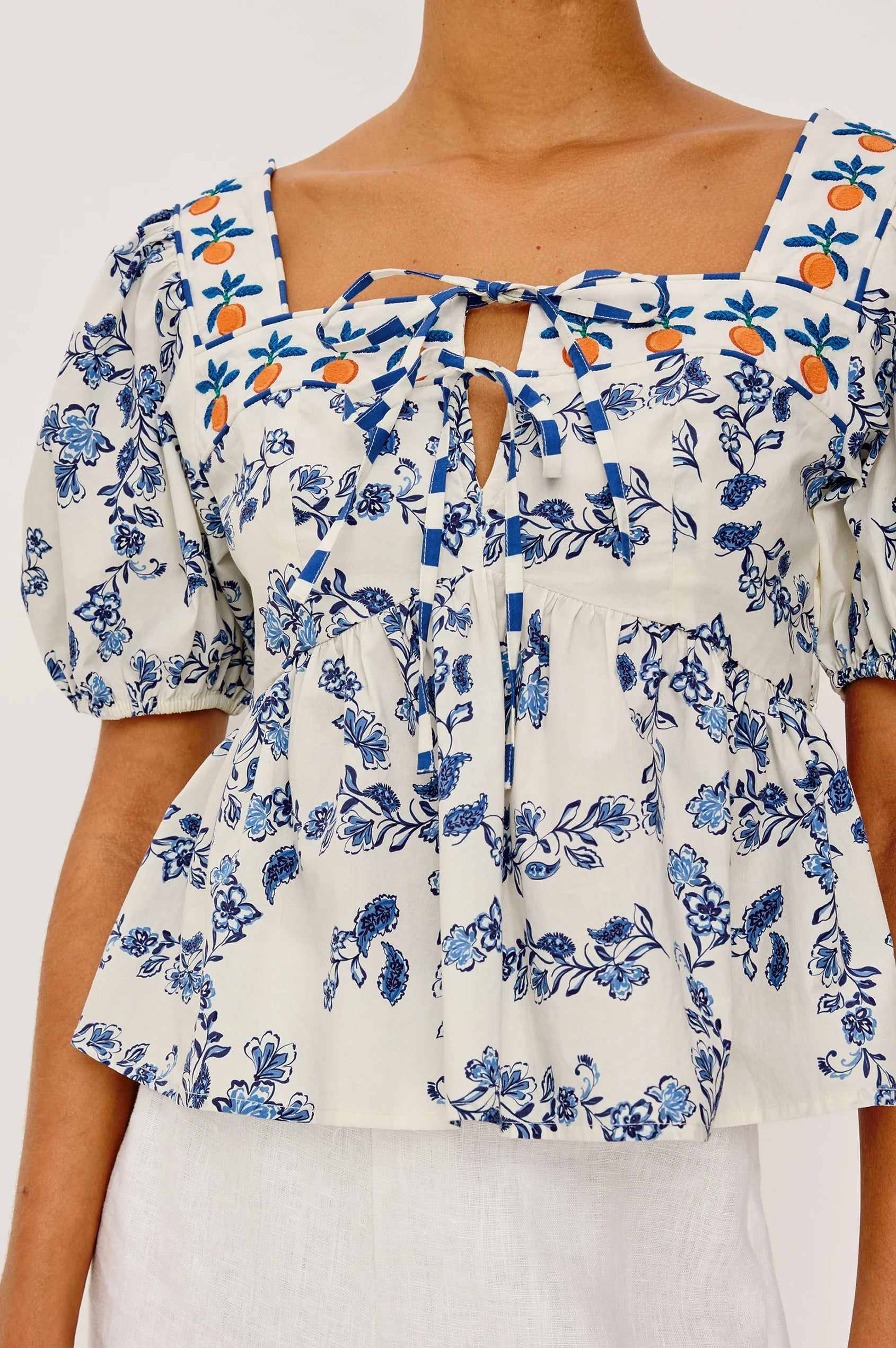 Rails Presley Top - Ceramic Floral Blue