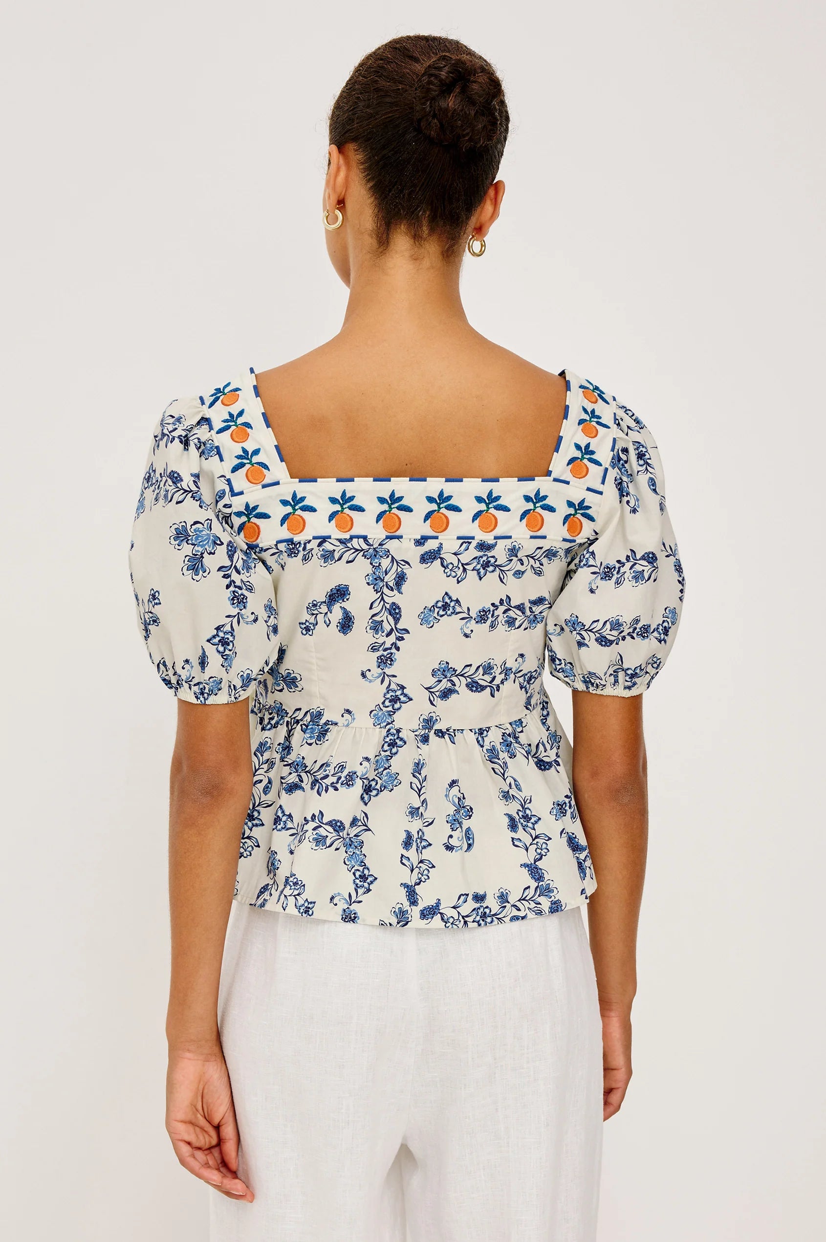 Rails Presley Top - Ceramic Floral Blue