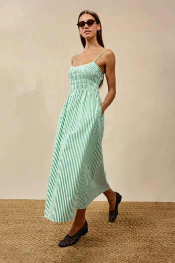 Rails Primrose Dress - Emerald Stripe
