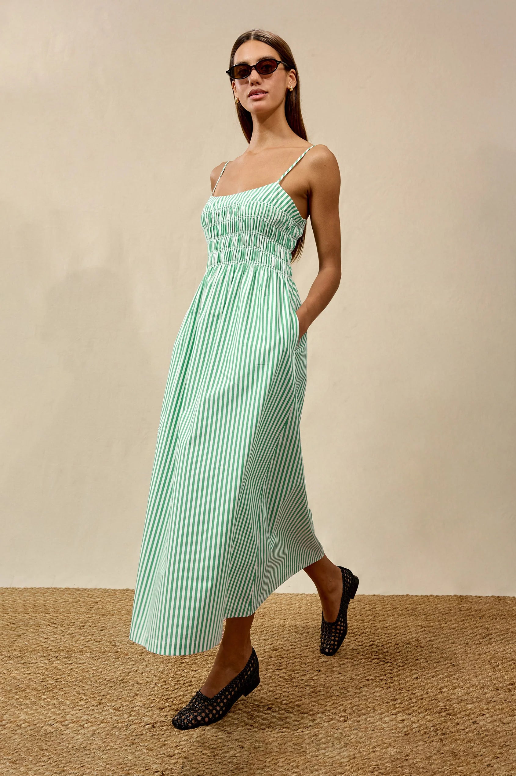 Rails Primrose Dress - Emerald Stripe