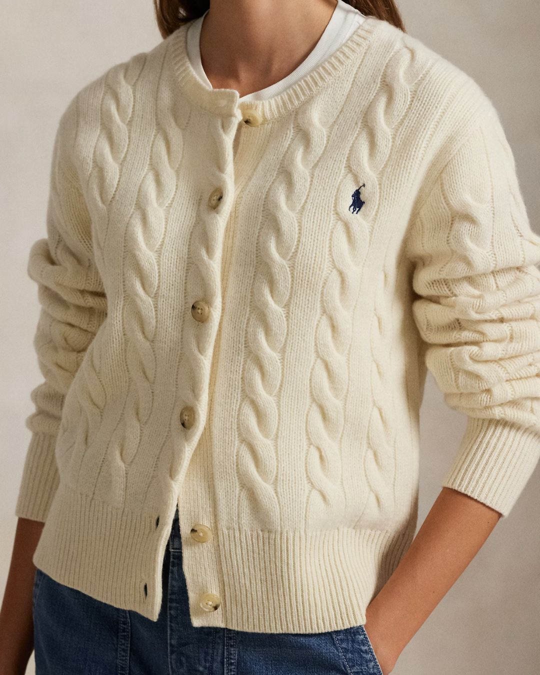 Ralph Lauren Cable Cardigan - Authentic Cream