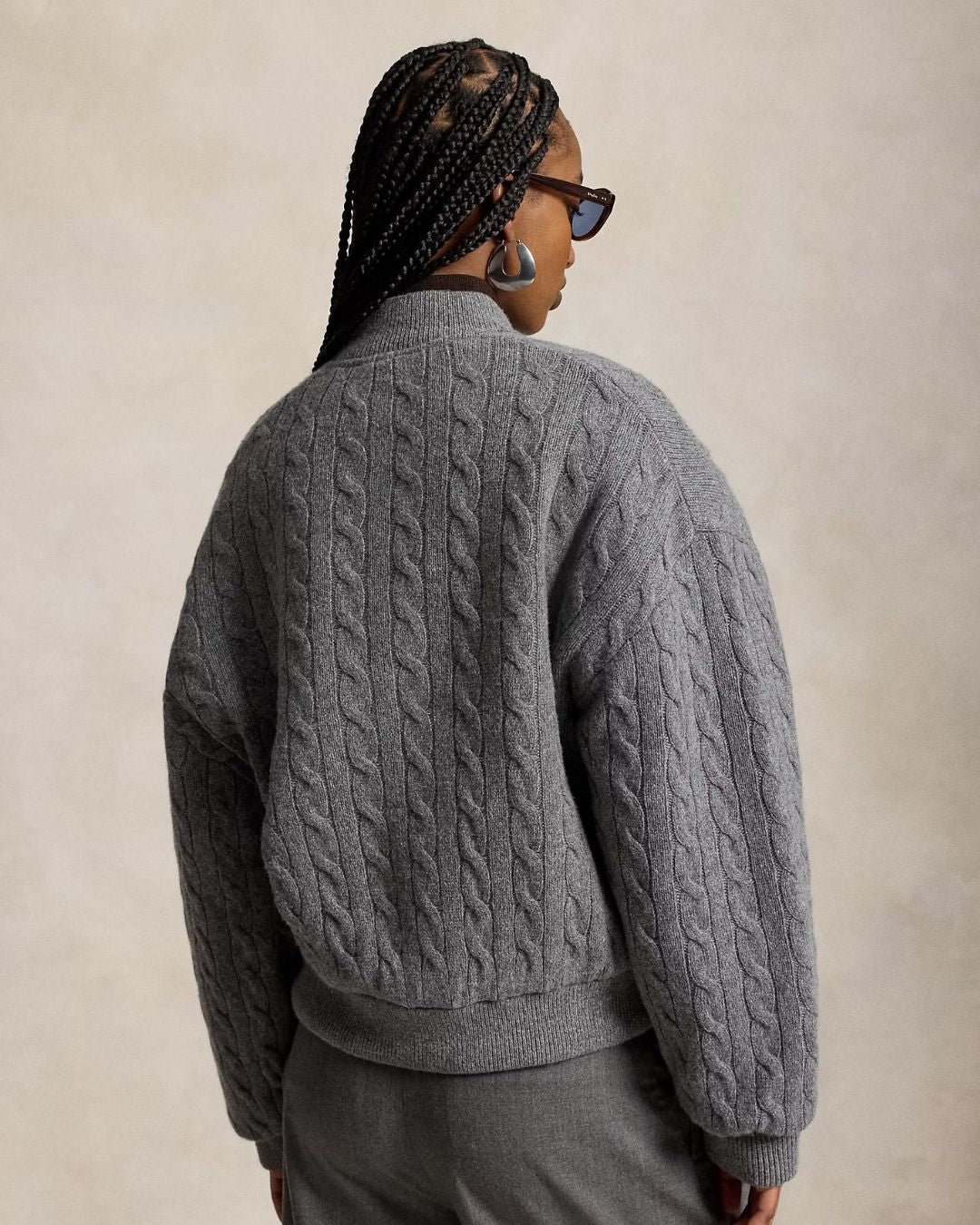 Ralph Lauren Sweater Bomber Coat - Grey