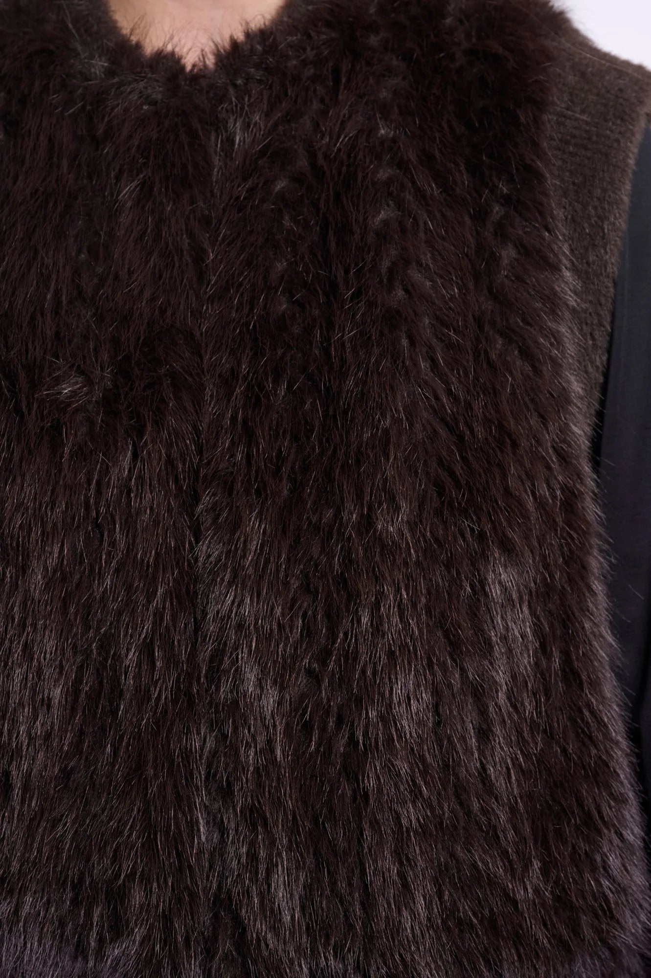 Rino & Pelle Alvita Faux Fur Waistcoat - Peated