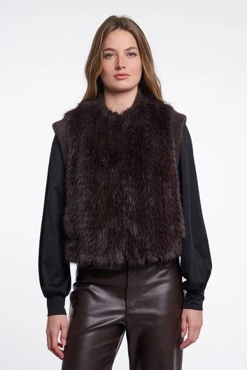 Rino & Pelle Alvita Faux Fur Waistcoat - Peated