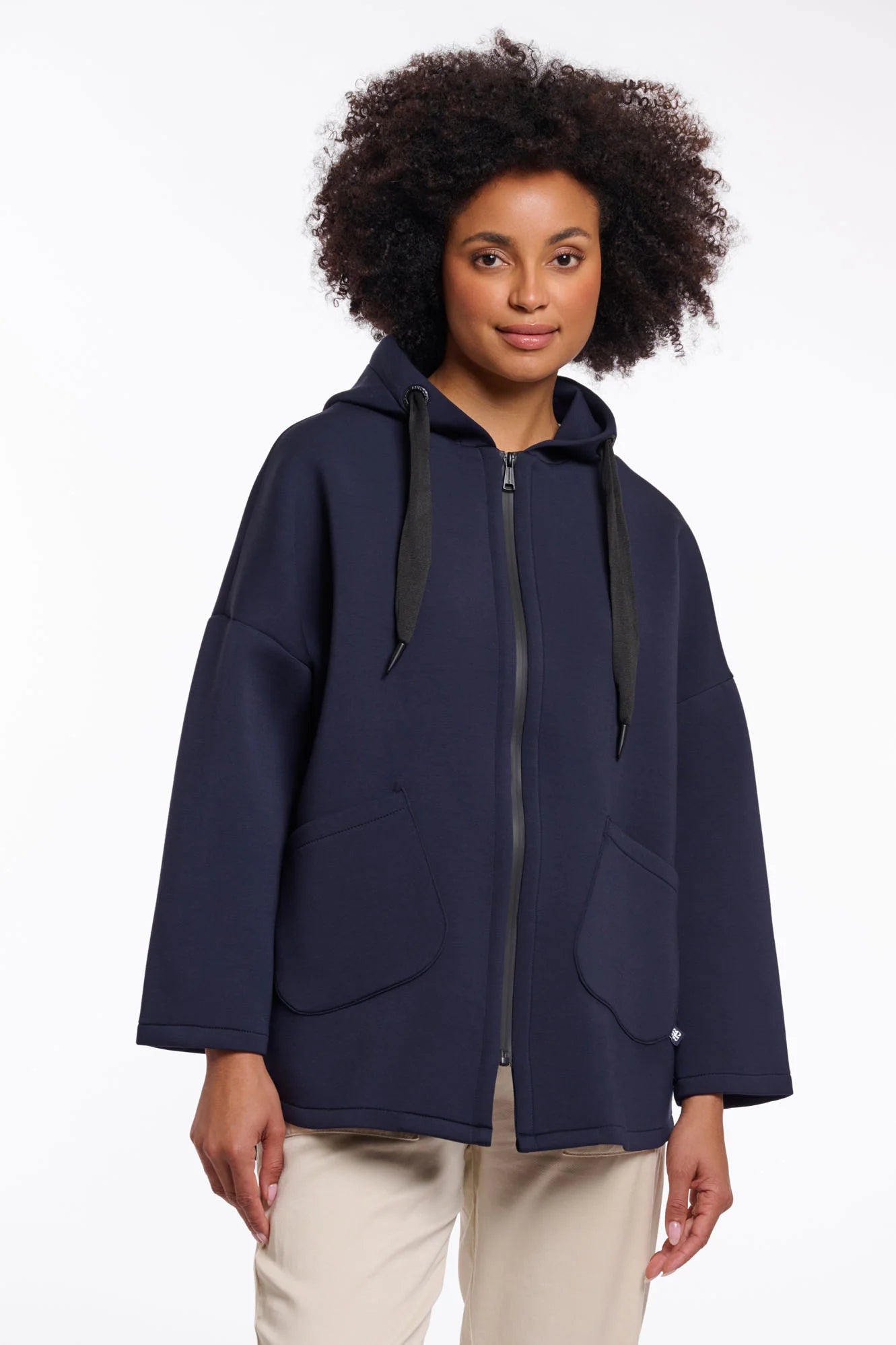 Rino & Pelle Bray Hooded Coat in Dark Navy