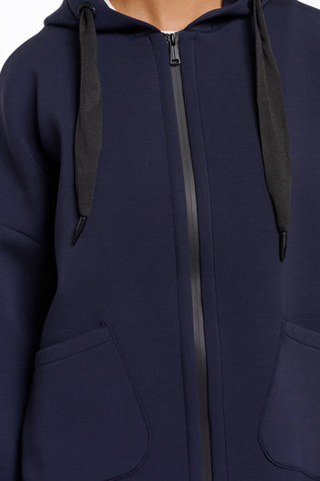 Rino & Pelle Bray Hooded Coat in Dark Navy