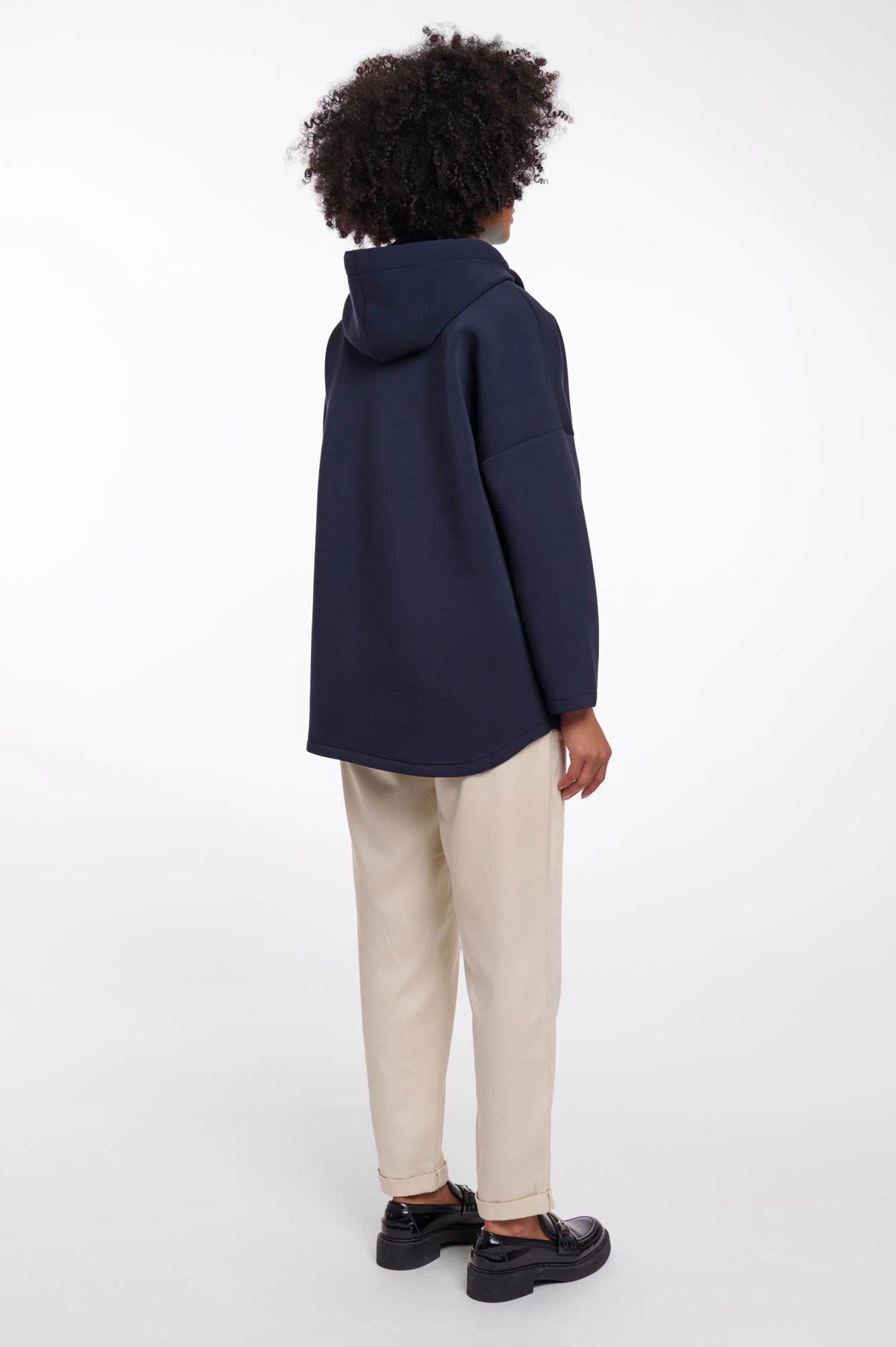 Rino & Pelle Bray Hooded Coat in Dark Navy