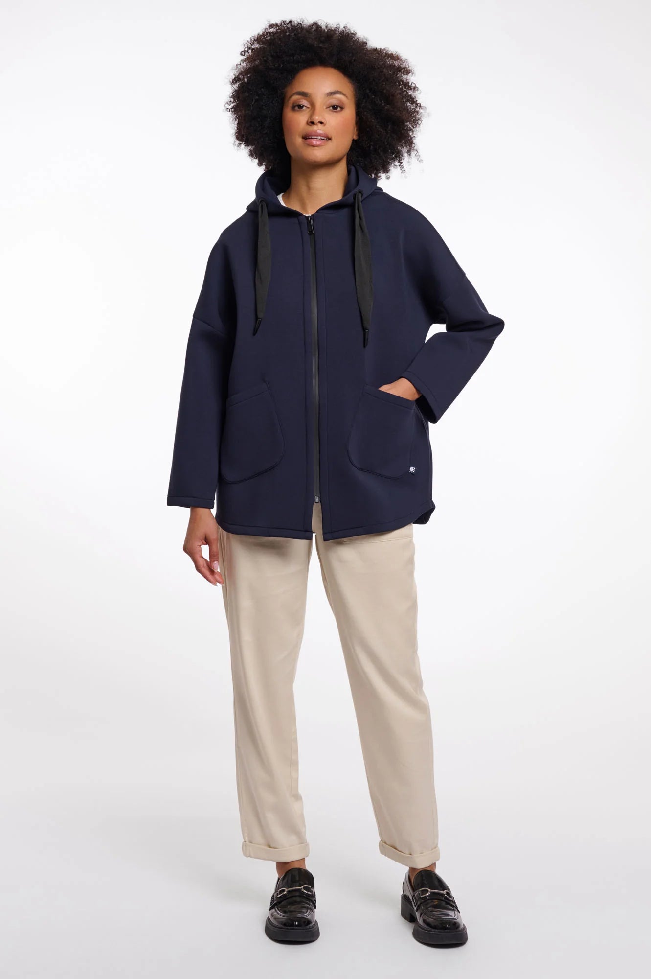 Rino & Pelle Bray Hooded Coat in Dark Navy