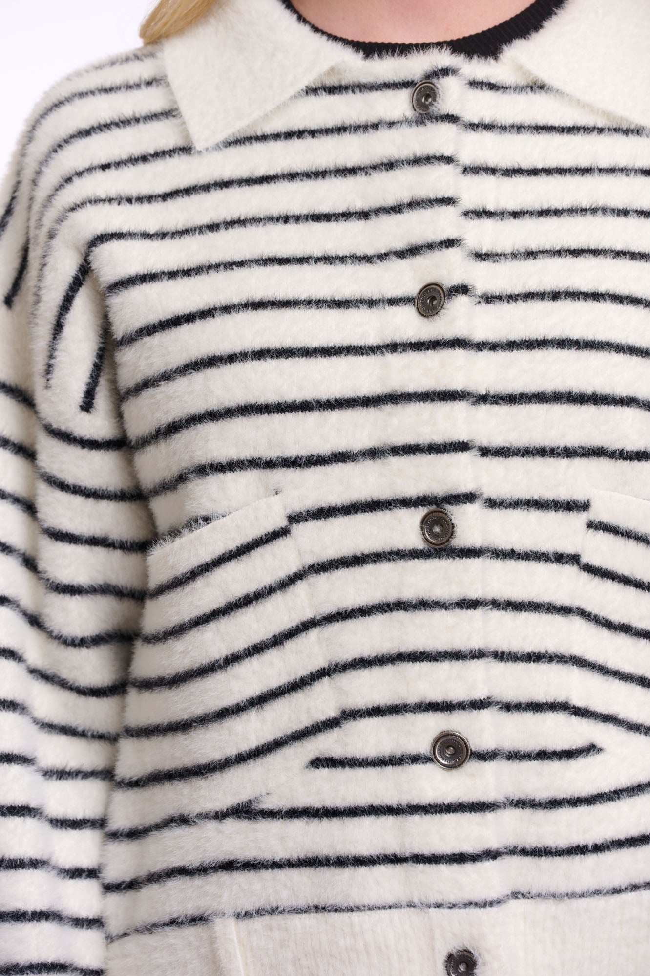 Rino  & Pelle Bubbly Jacket in Black, White Stripe