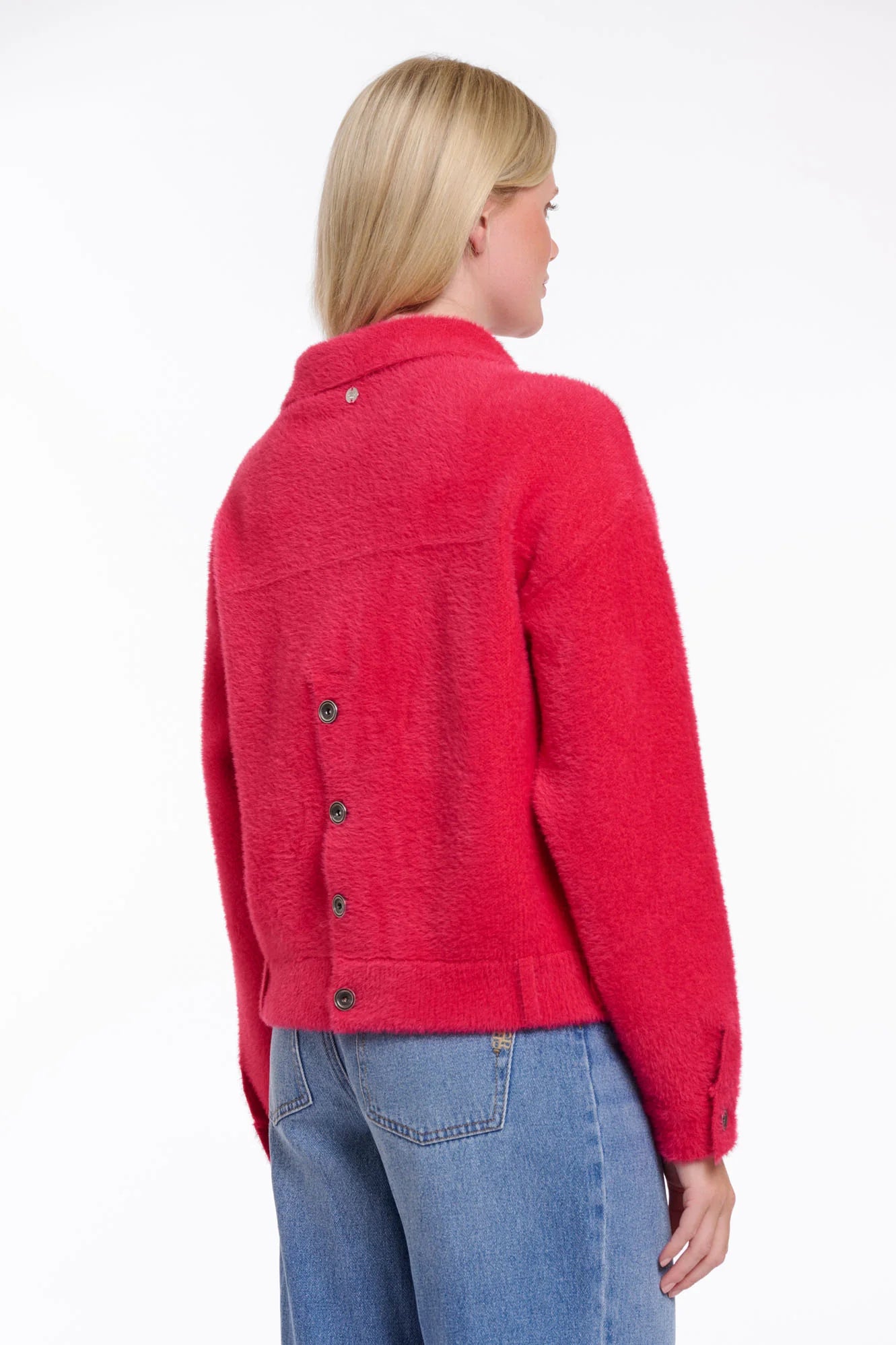 Rino & Pelle Catena Long Fringe Cardi in Pink Punch