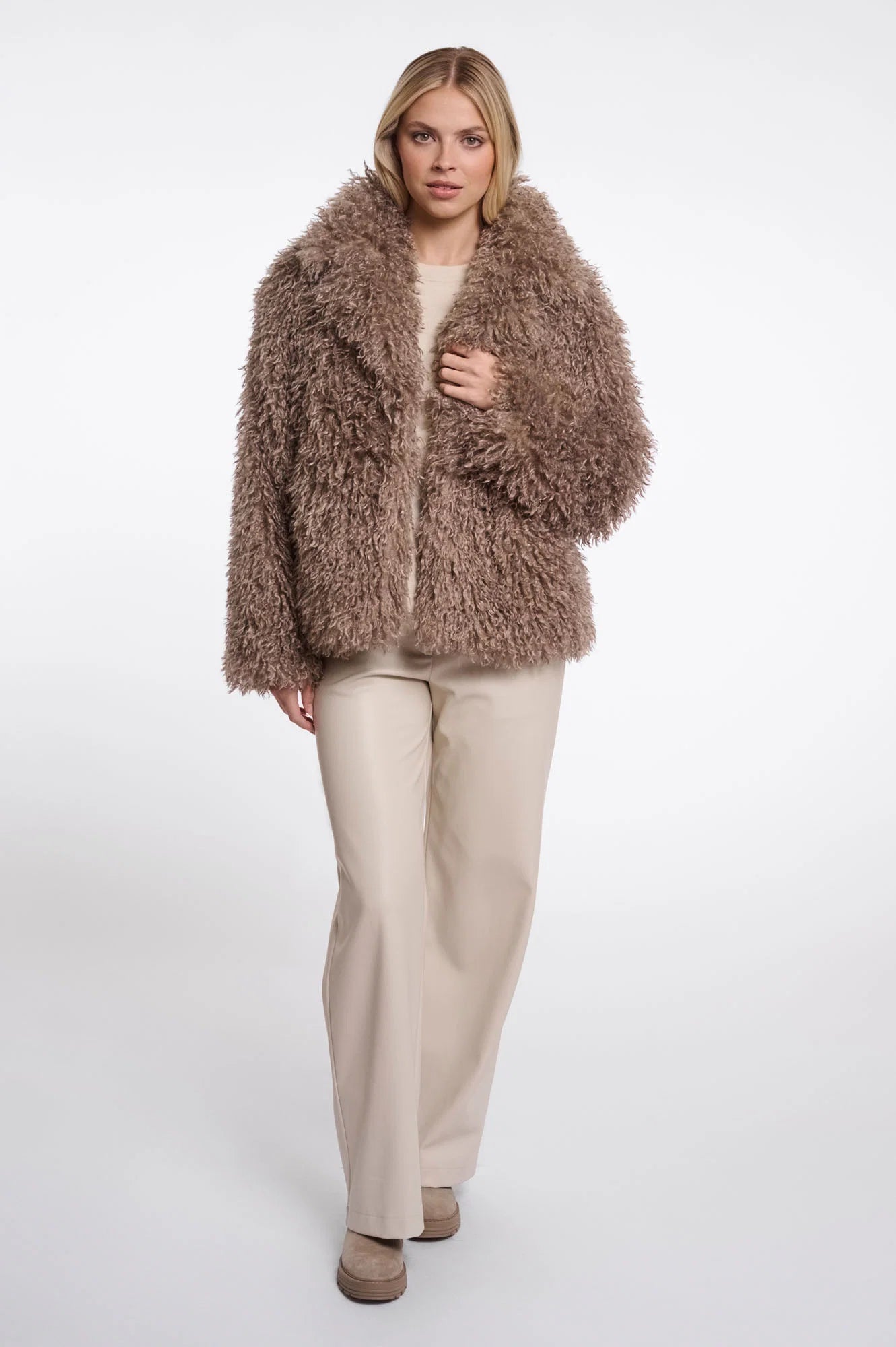 Rino & Pelle Lias Shaggy Jacket - Mocha Latte