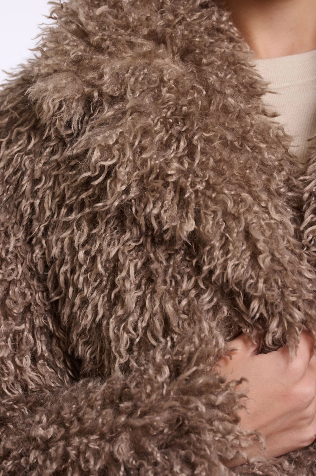 Rino & Pelle Lias Shaggy Jacket - Mocha Latte