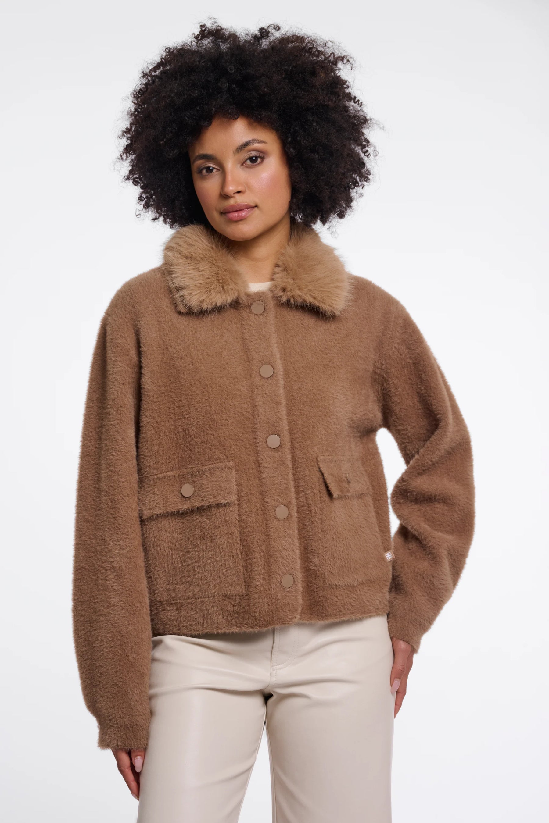 Rino & Pelle Nia Jacket with Detachable Collar - Toast