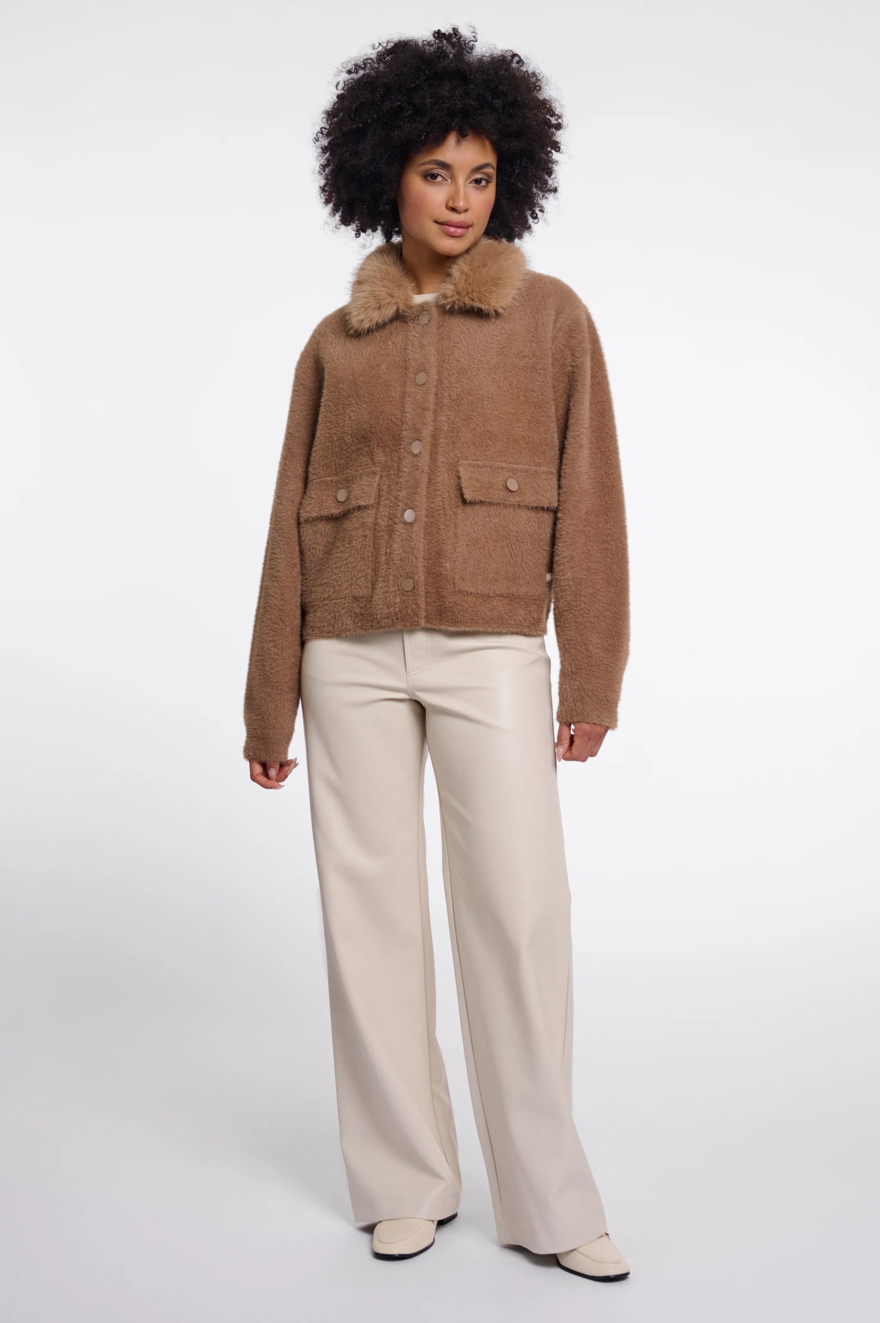 Rino & Pelle Nia Jacket with Detachable Collar - Toast