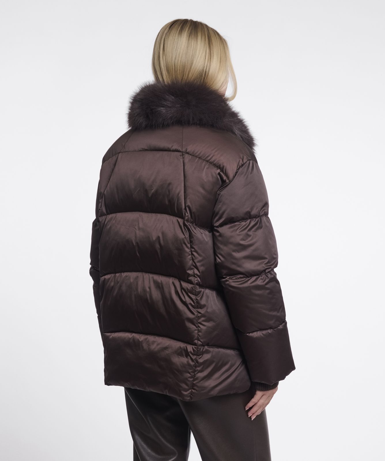 Rino & Pelle Sigi Padded Coat with Detachable Collar - Peated