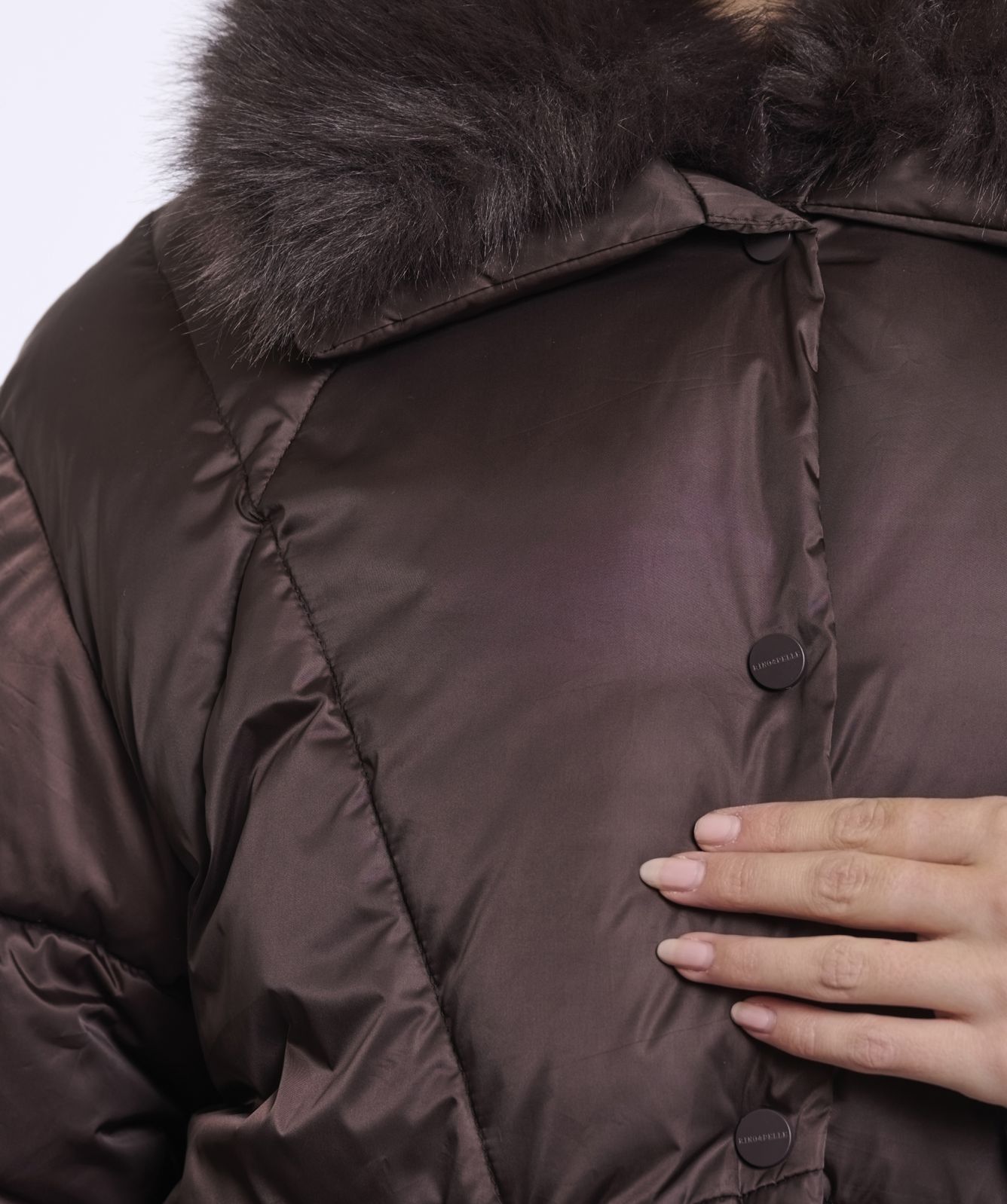 Rino & Pelle Sigi Padded Coat with Detachable Collar - Peated