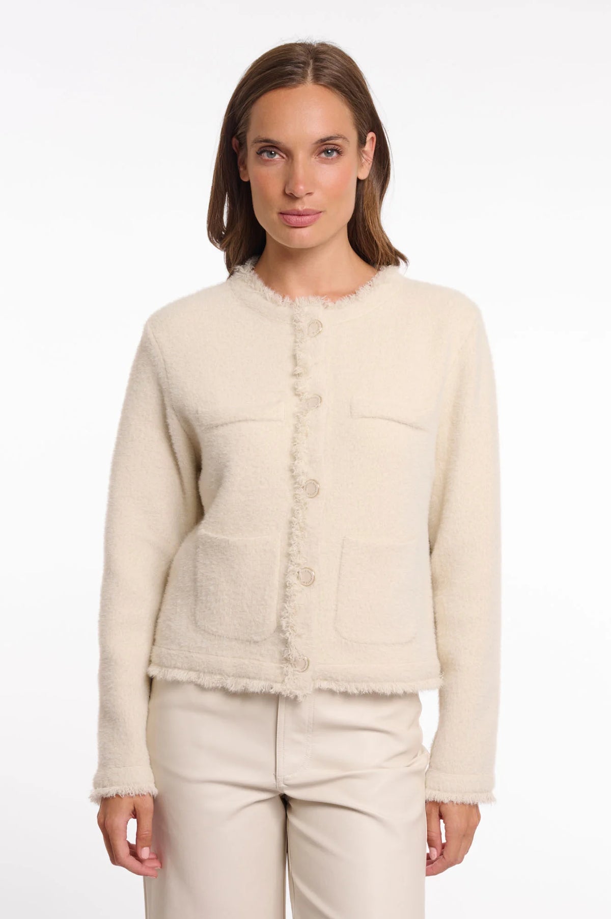 Rino & Pelle Vanna Jacket with Fringe in Birch