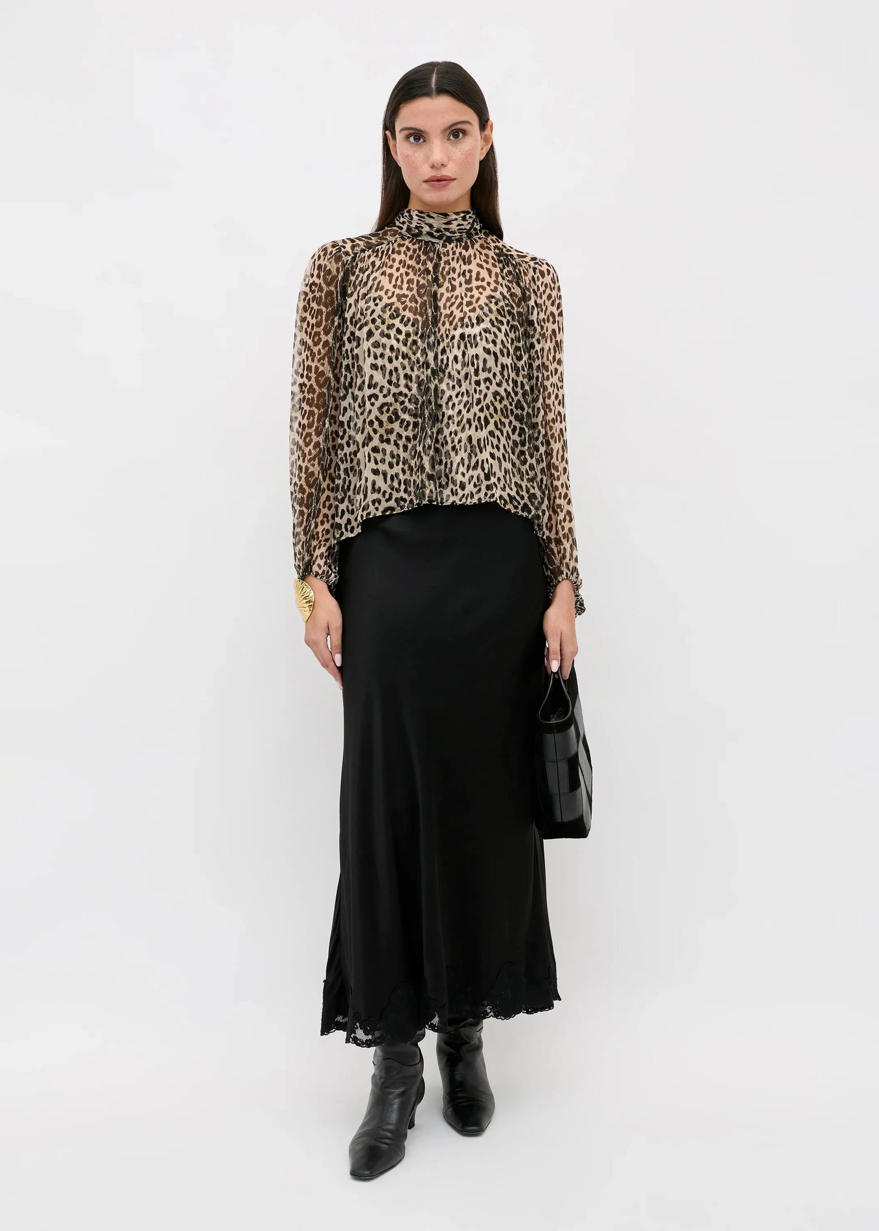RIXO Rya Top - Nina Leopard Mocha