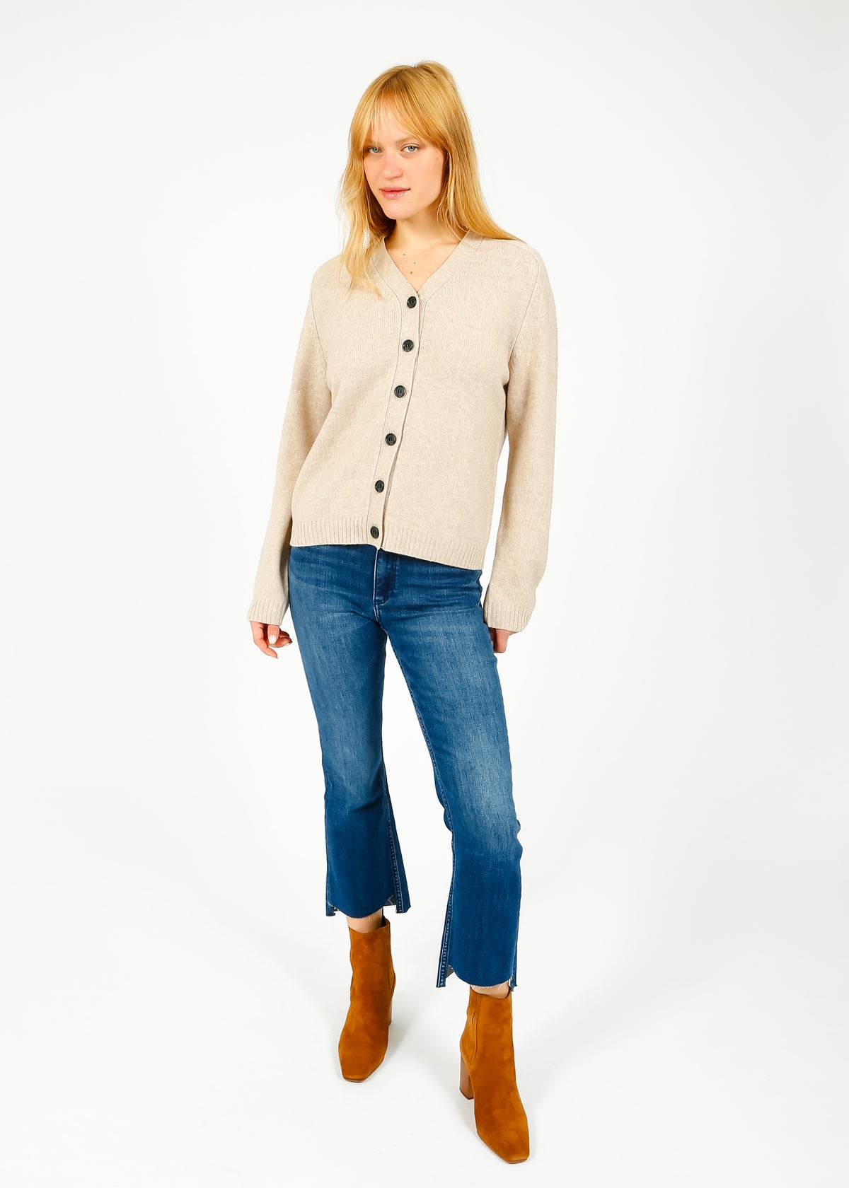 R&B Casey High Rise Ankle Flare in Mindy Indigo
