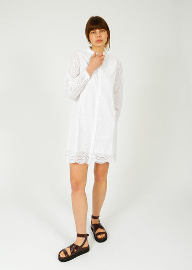 SLF Tatiana Embroidered Dress in White