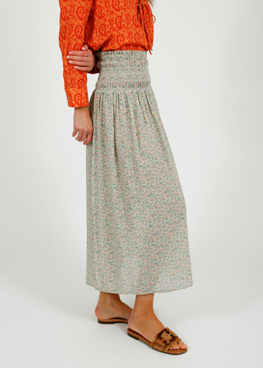 Primrose Park Abi Skirt in Block Print Cream