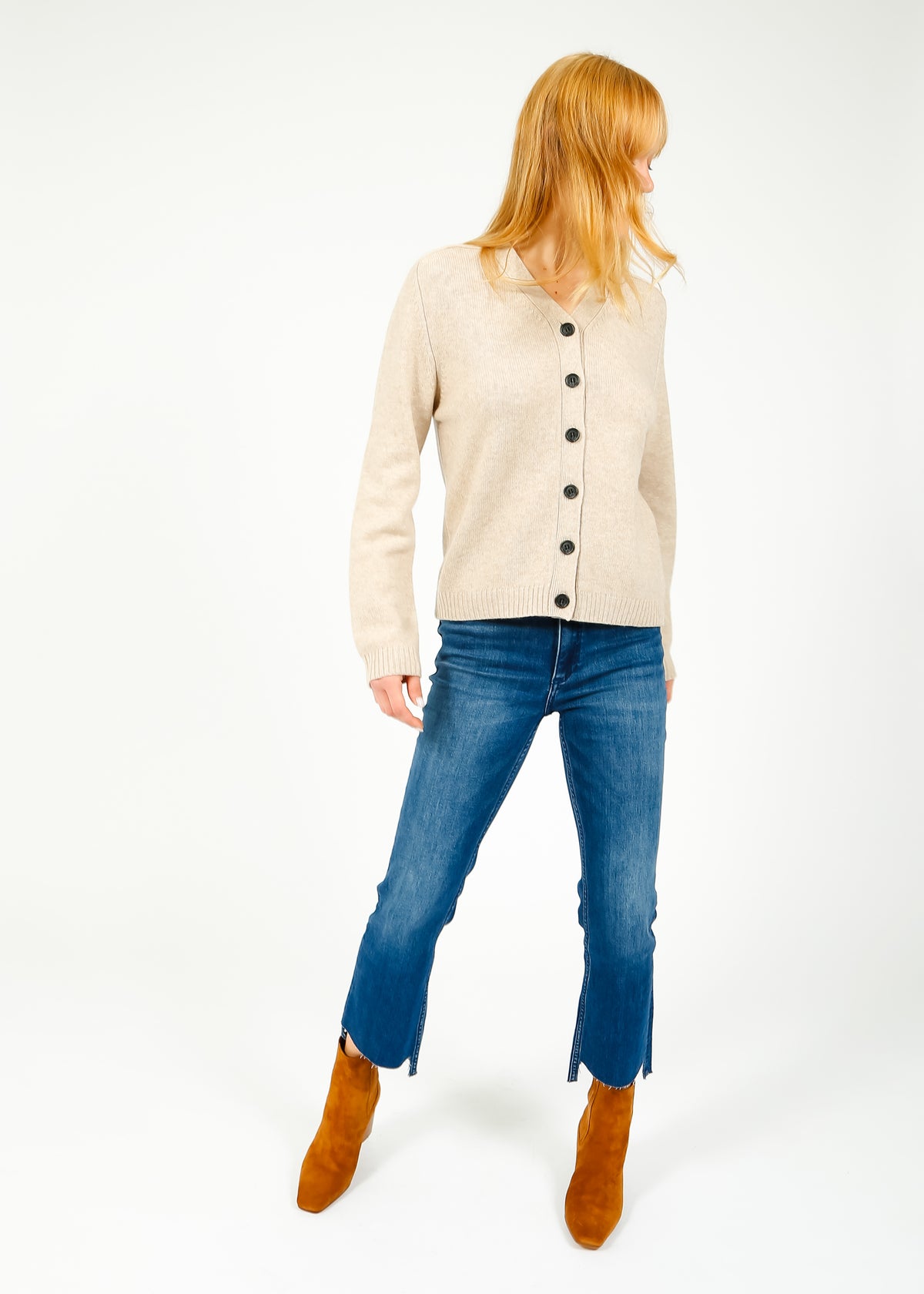 R&B Casey High Rise Ankle Flare in Mindy Indigo