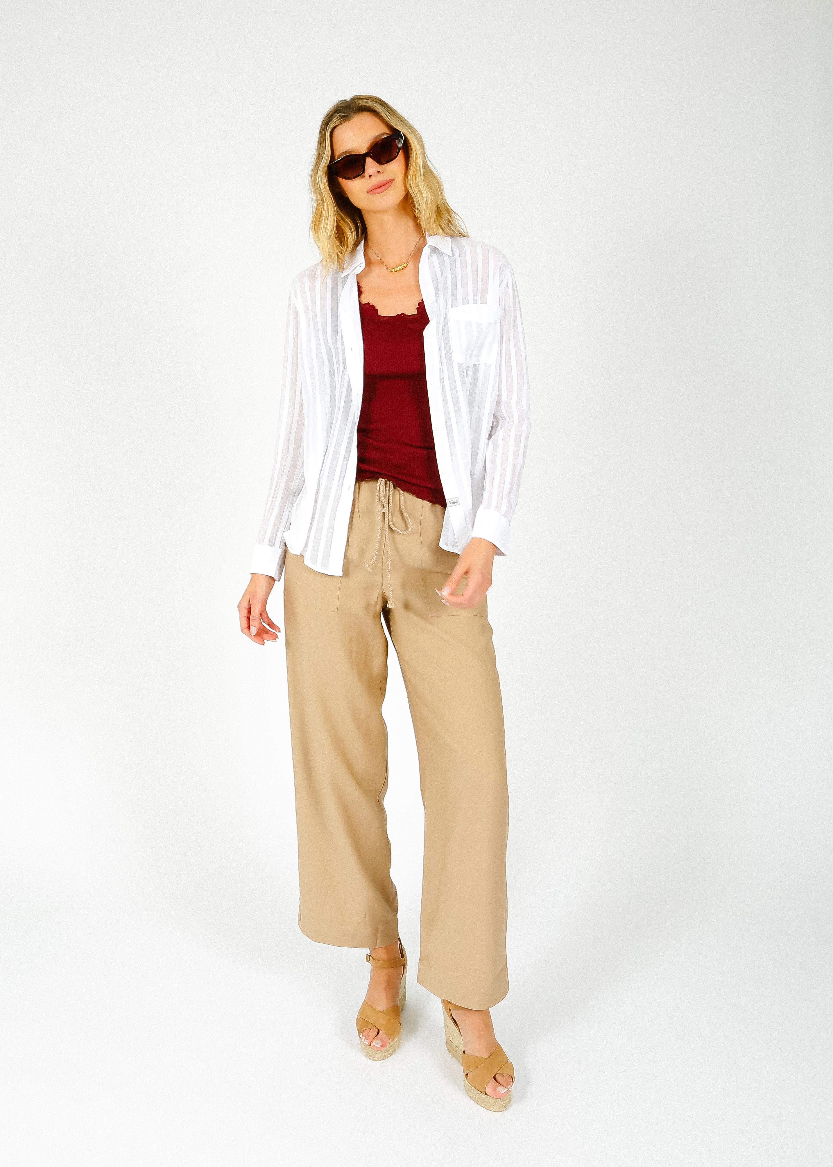 RAILS Charli Shirt in White Shadow Stripe